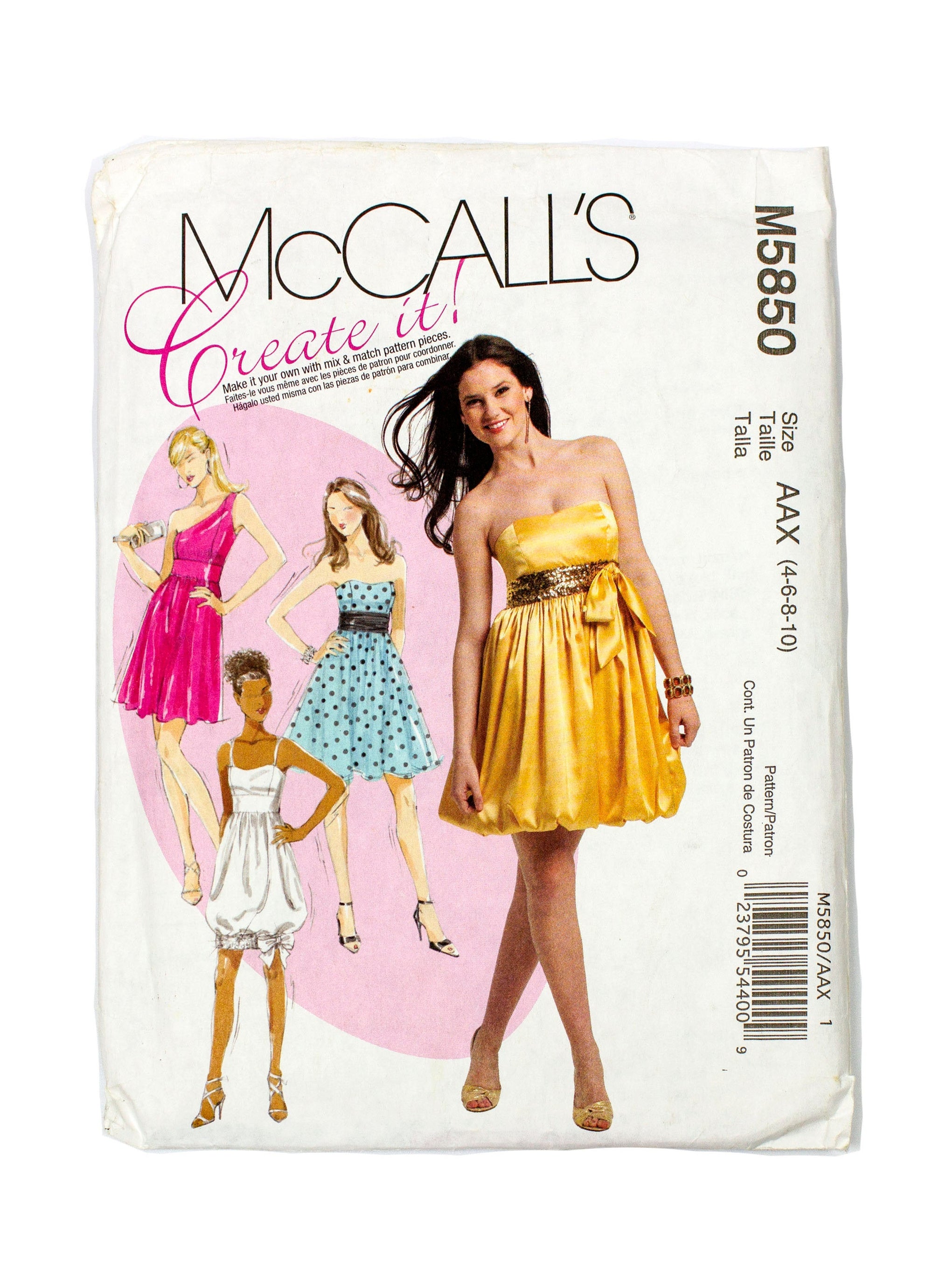 McCall's 5850 Womens Lined Party Dress - Size 4 - 10