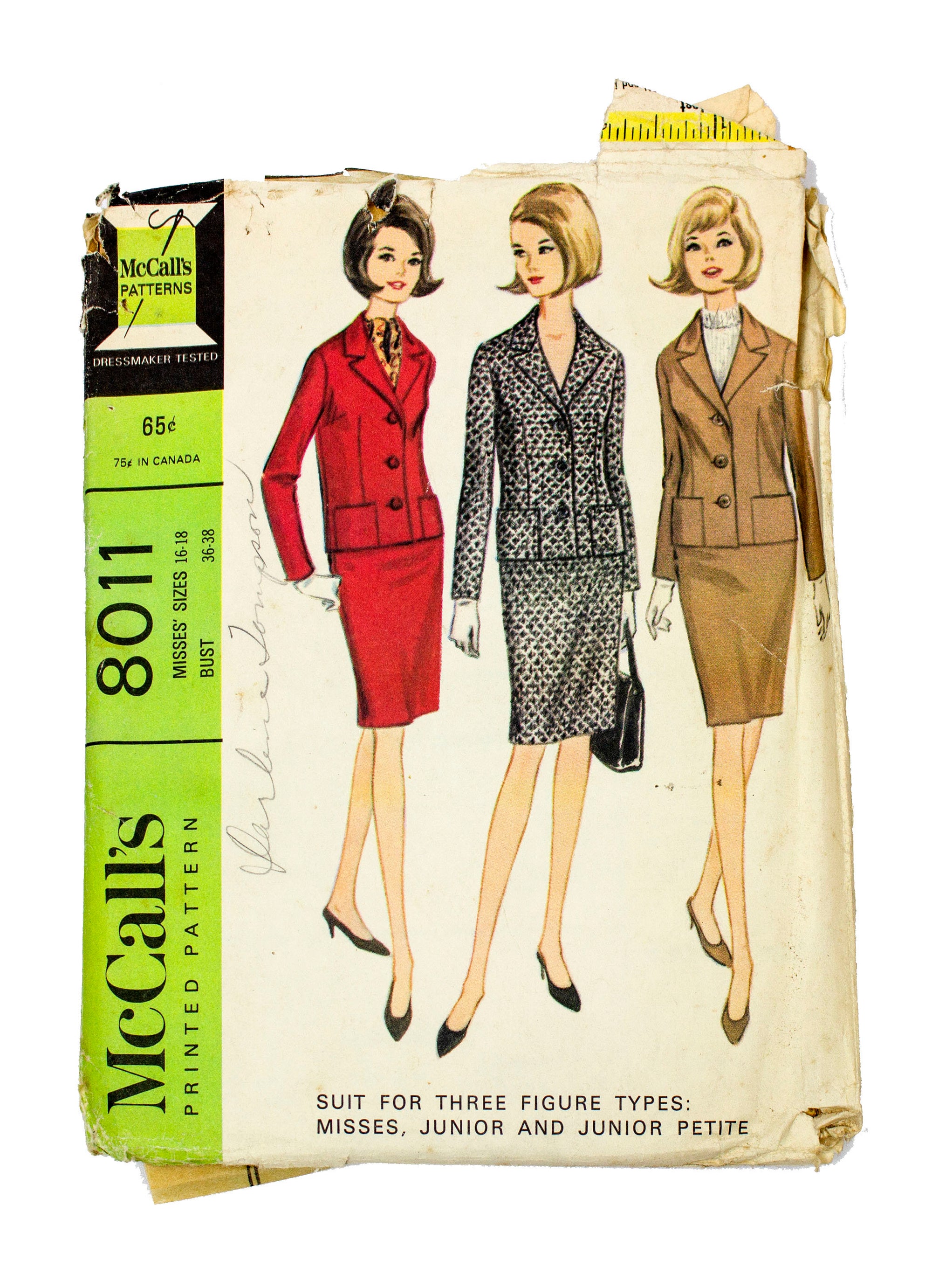 McCall's 8011 Womens Business Suit - Size 16 - 18 Bust 36 - 38