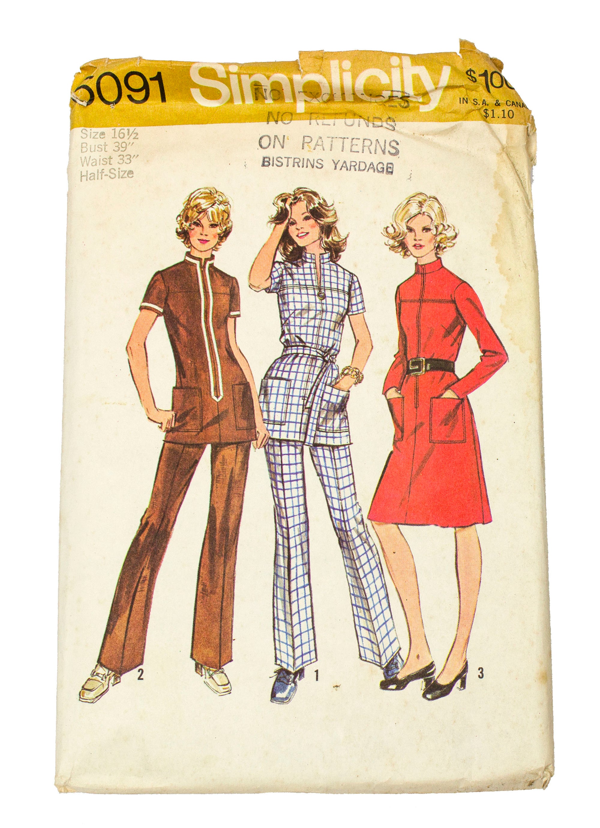 Simplicity 8635 Uncut Pattern Mini Dress & Pants 1969 Size 10 for Pre -  Ruby Lane