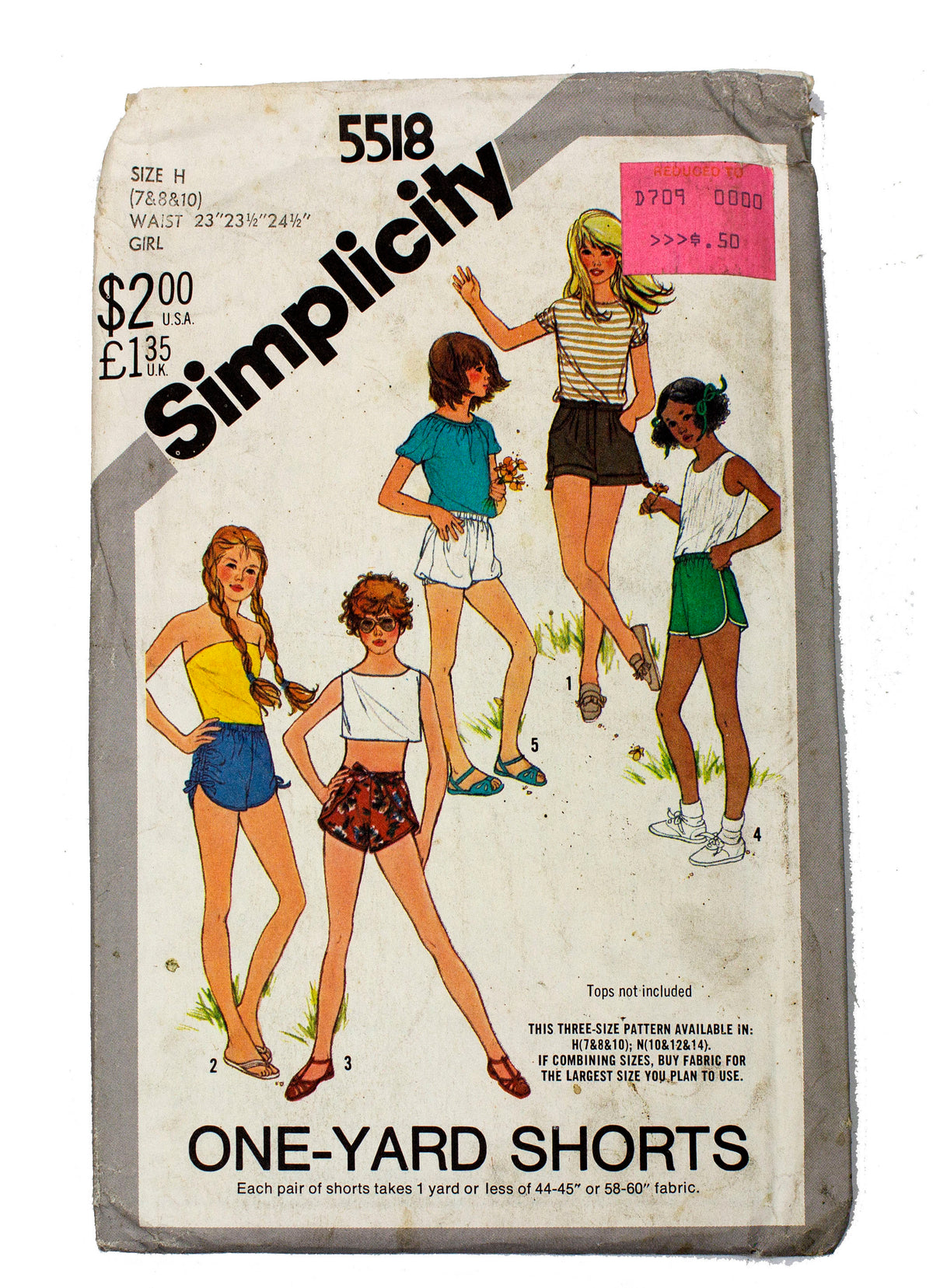 Simplicity 5518 Girls Set of Shorts Uncut - Girls Sizes 7 - 10
