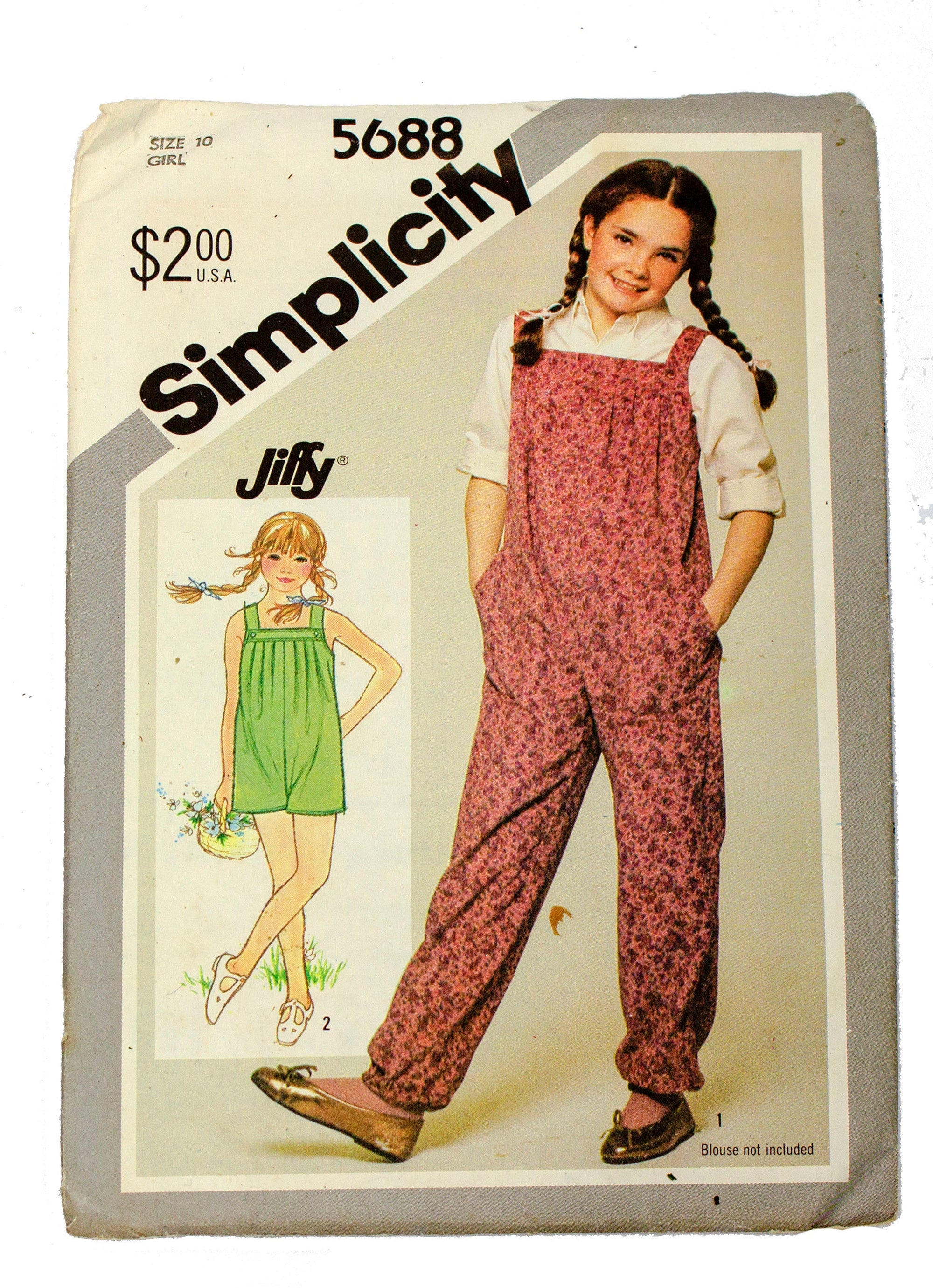 Simplicity 5688 Girls Jiffy Pull On Jumpsuit - Girl Size 10