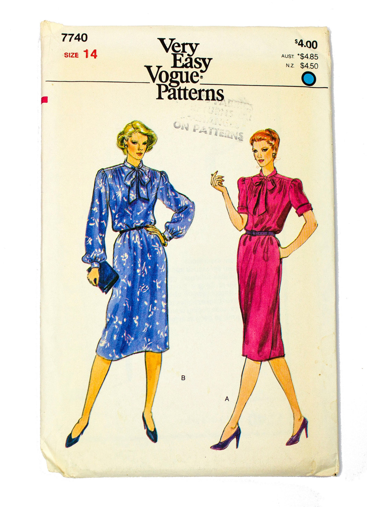 Vogue 7740 Womens Pullover Dress Uncut - Size 14