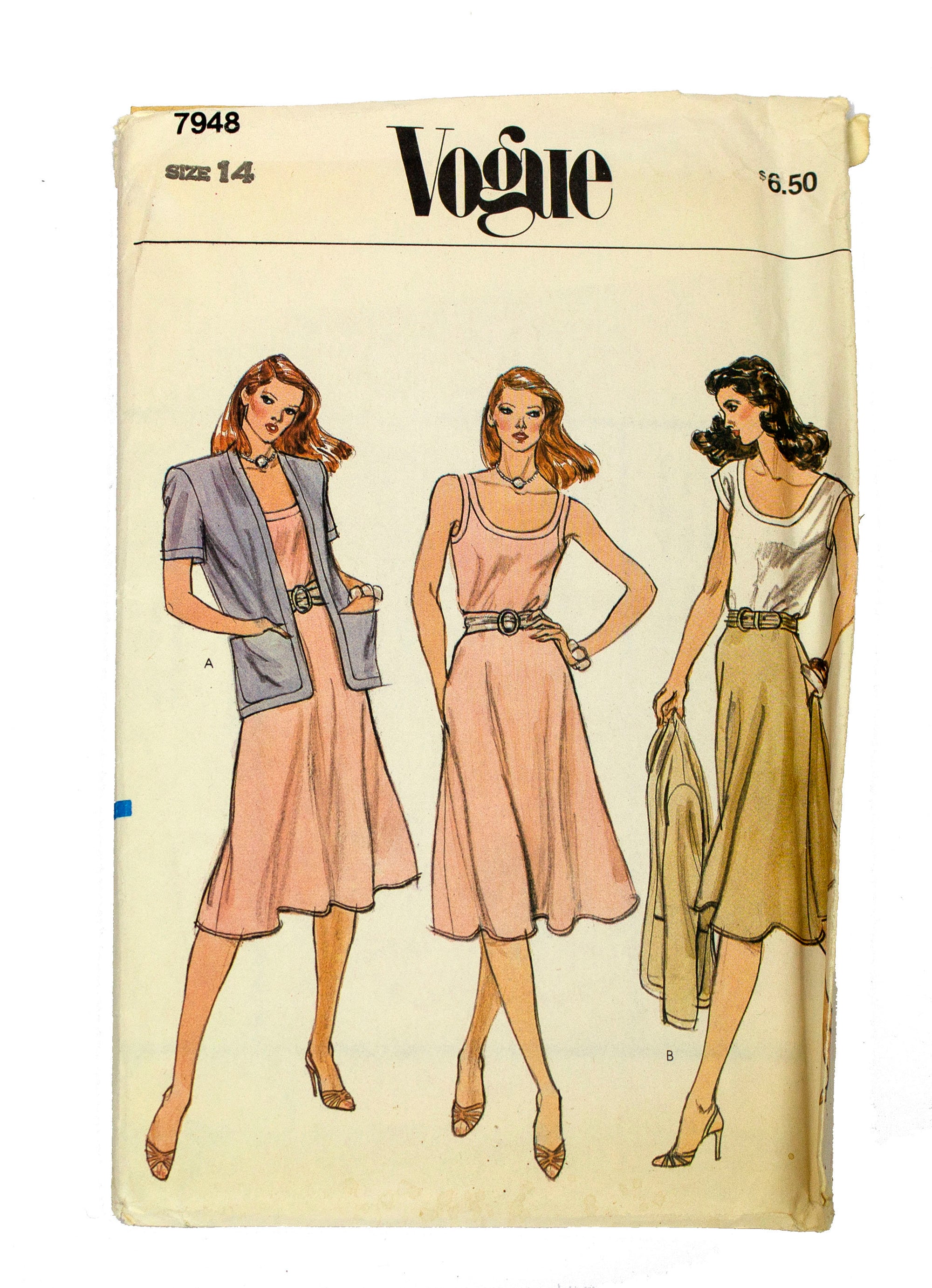Vogue 7948 Womens Jacket, Skirt, Top, T Shirt Uncut - Size 14
