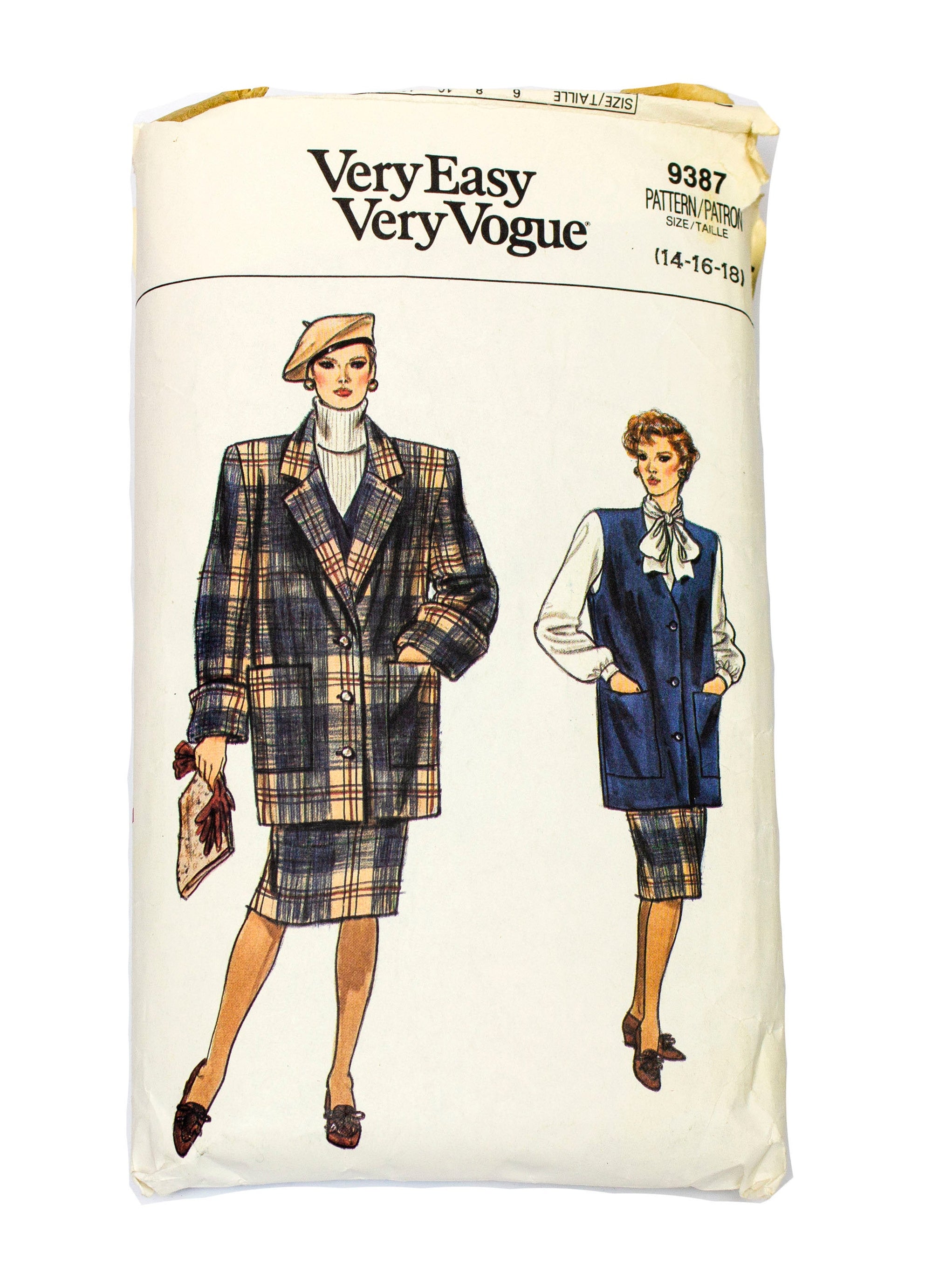 Vogue 9387 Womens Jacket, Vest, Skirt Uncut - Sizes 14 - 18