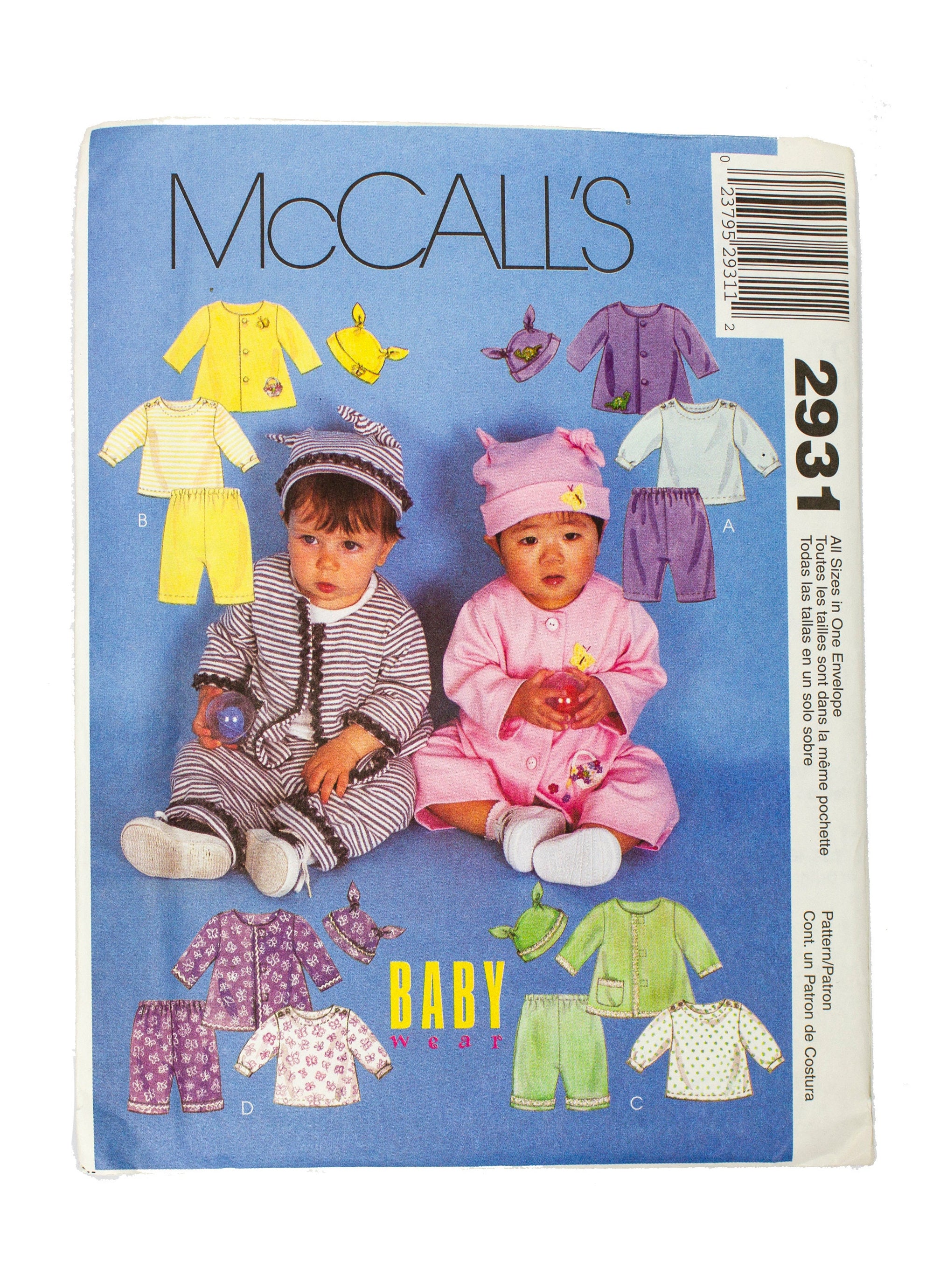 McCall's 2931 Infant's Jacket, Top, Pants and Hat Uncut - All Sizes