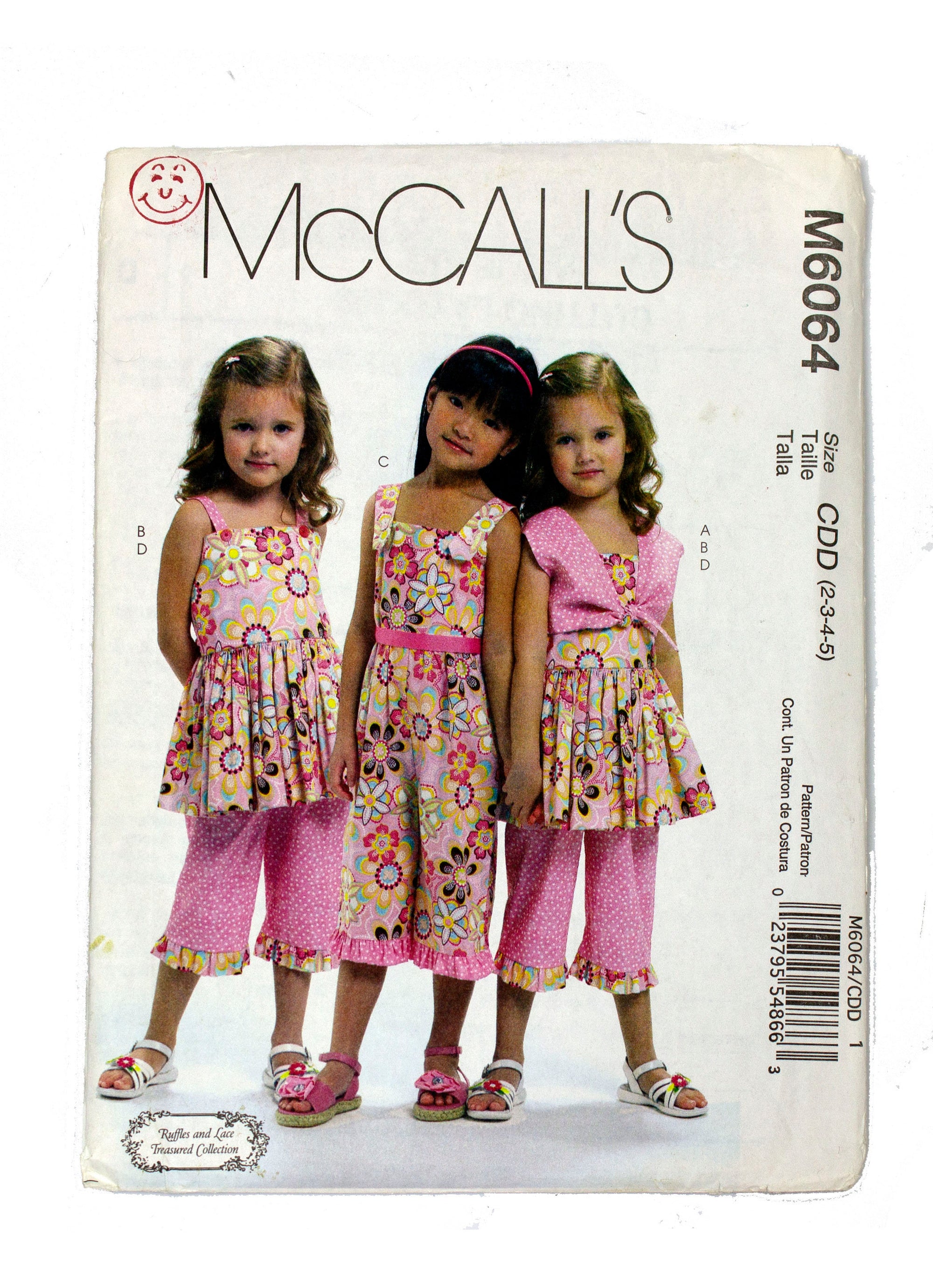 McCall's 6064 Childrens Dress, Bolero, Jumpsuit, Pants Uncut - Sizes 2 - 5