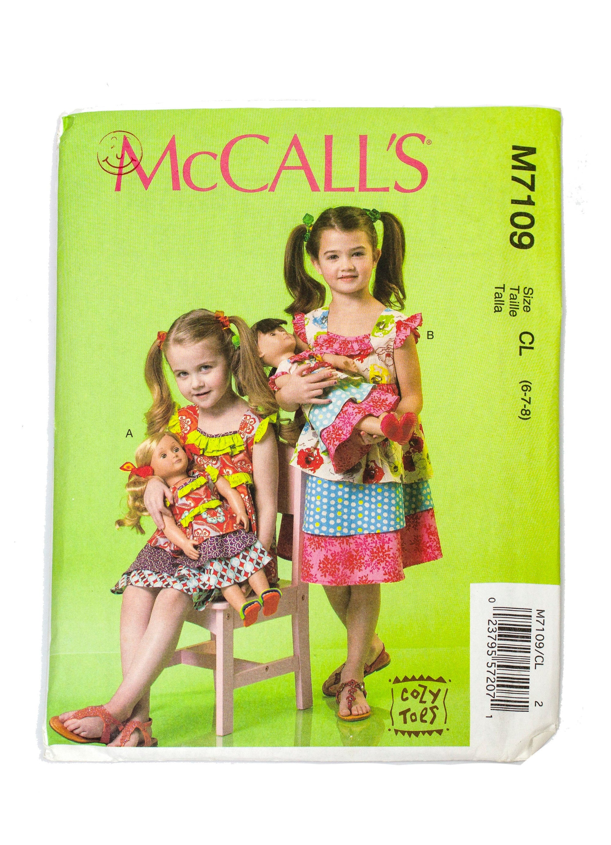 McCall's 7109 Childrens Dress and Doll Dress Uncut - Sizes 6 - 8