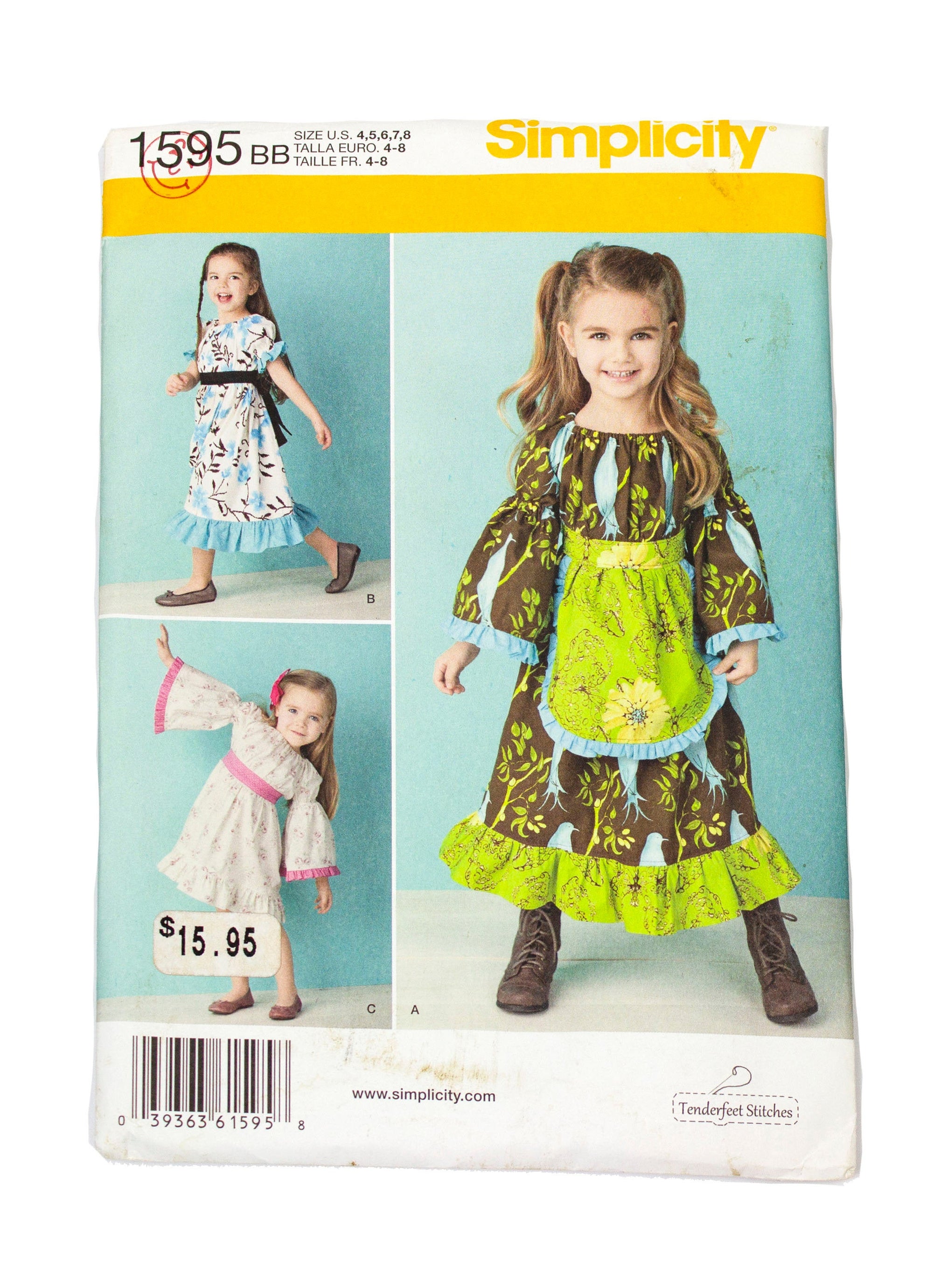 Simplicity 1595 Childrens Dress in Two Lengths Uncut - Sizes 3 - 8