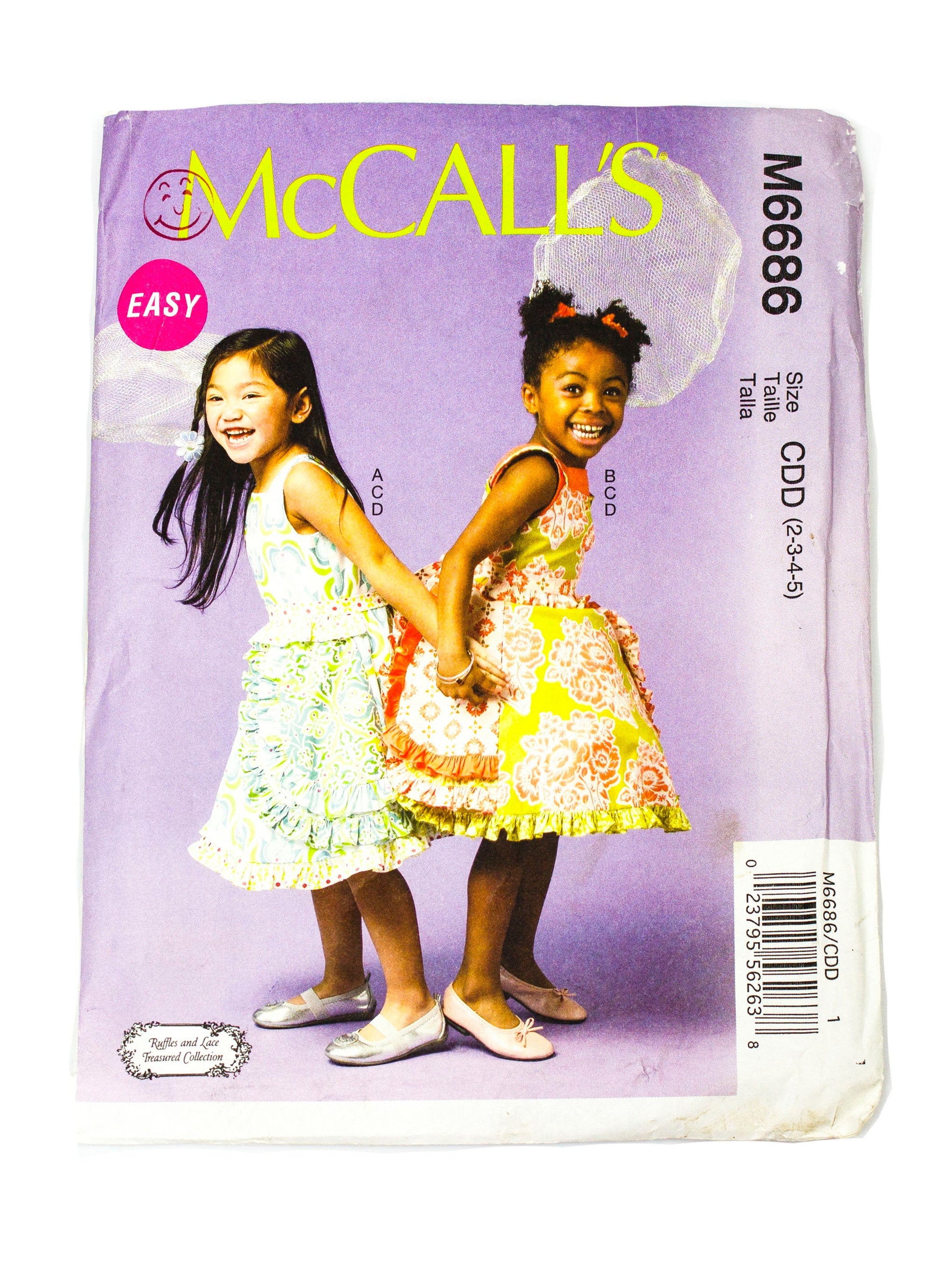 McCall's 6686 Childrens Dress, Belt and Petticoat Uncut - Sizes 2 - 5