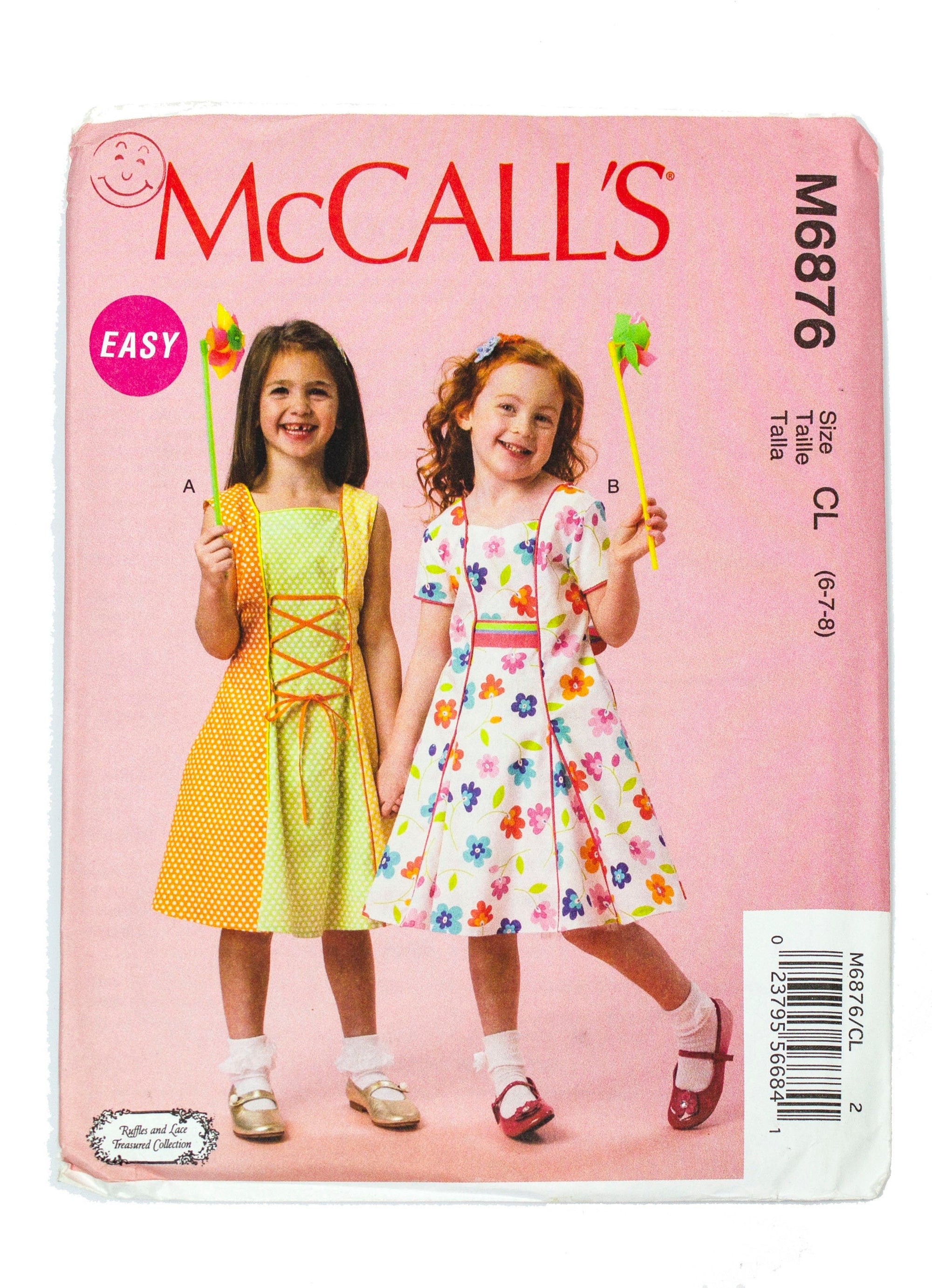 McCall's 6876 Childrens Dress and Petticoat Uncut - Sizes 6 - 8