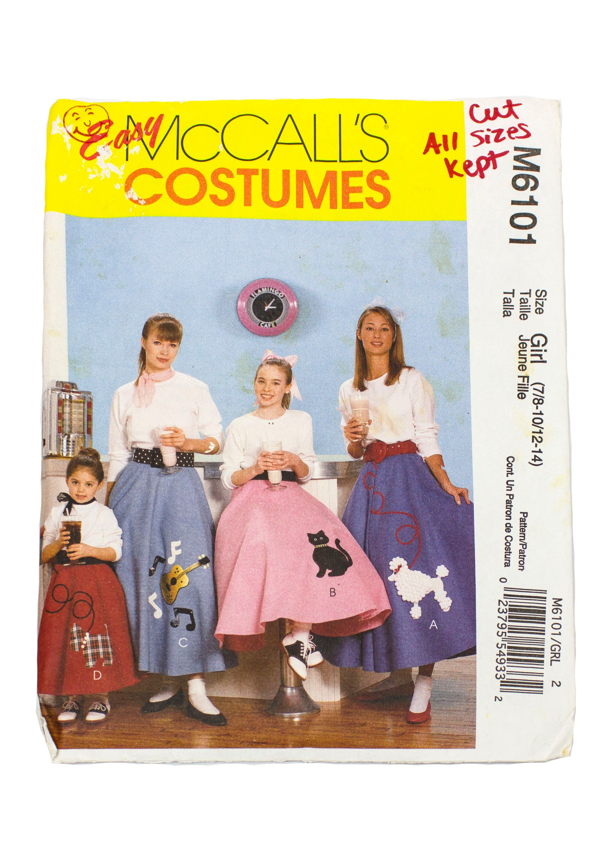 McCall's 6101 Girl's Costume Pull On Skirt and Petticoat - Sizes 7 - 14