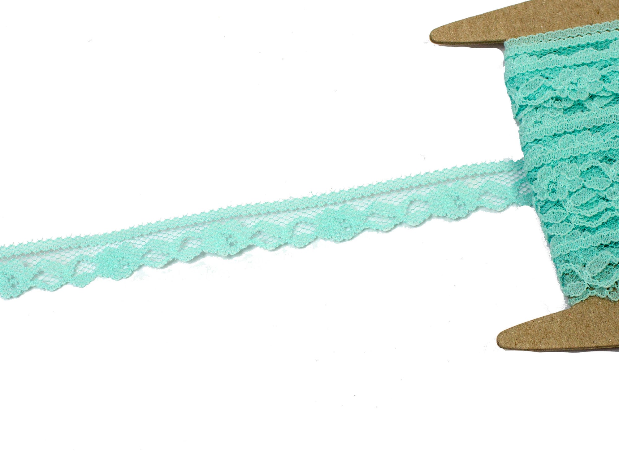 Vintage Lace Light Aqua Blue with Scalloped Edge 1/2" Wide - Sold by the Yard