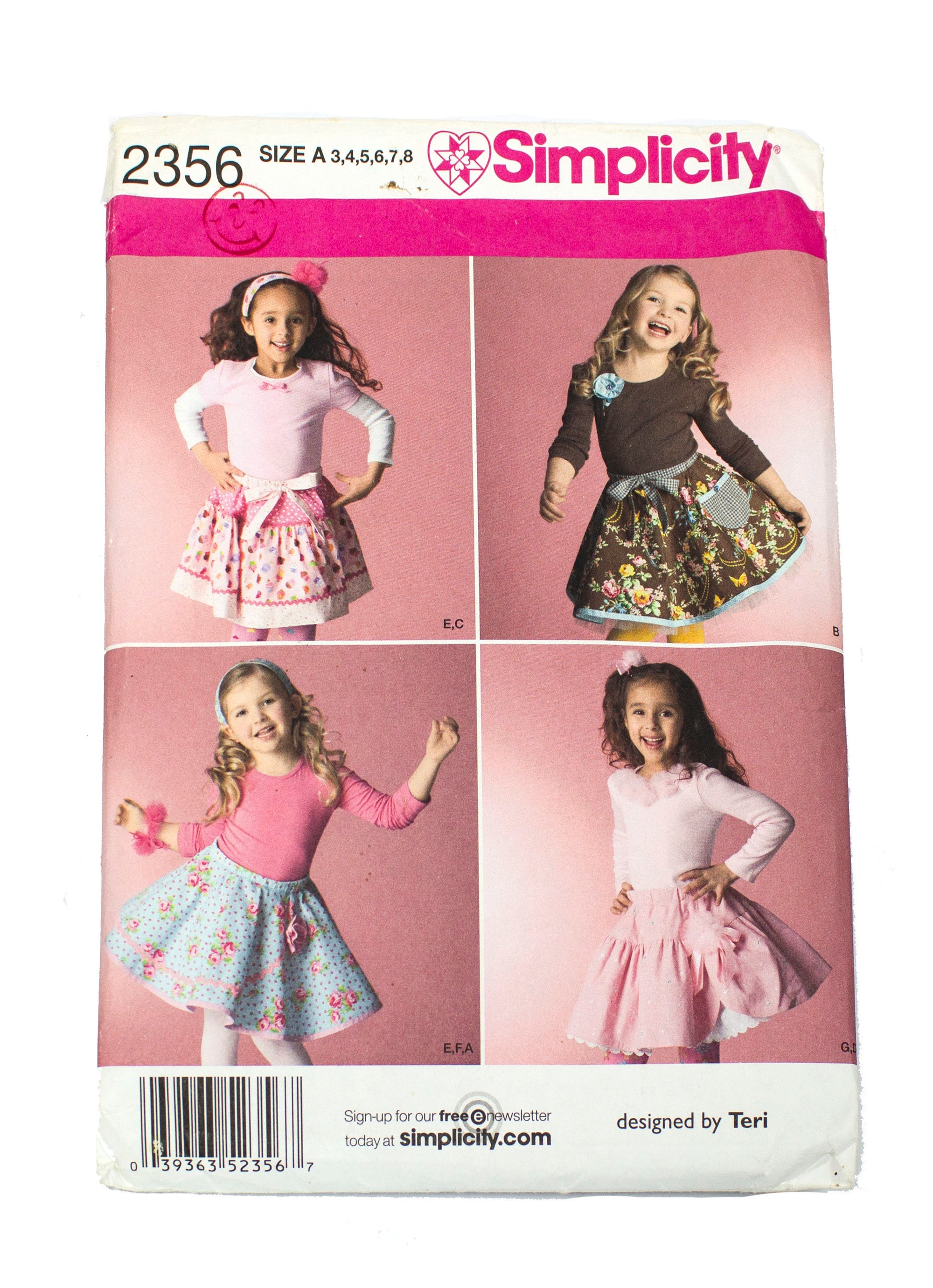 Simplicity 2356 Children's Skirts, Slips and Accessories - Sizes 3 - 8