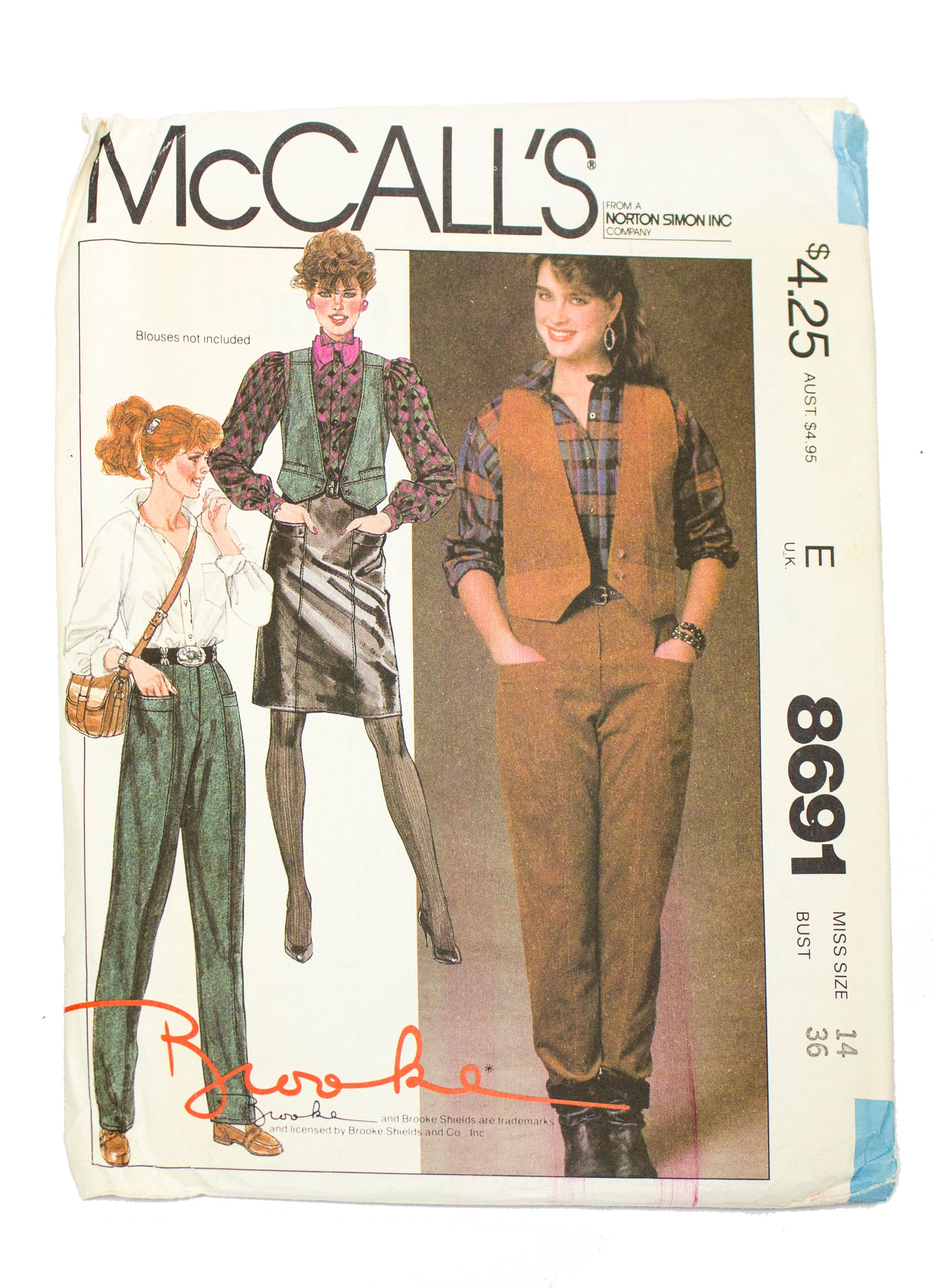 McCall's 8691 Women's Brooke Shields Vest, Skirt and Pants Uncut - Size 14 Bust 36
