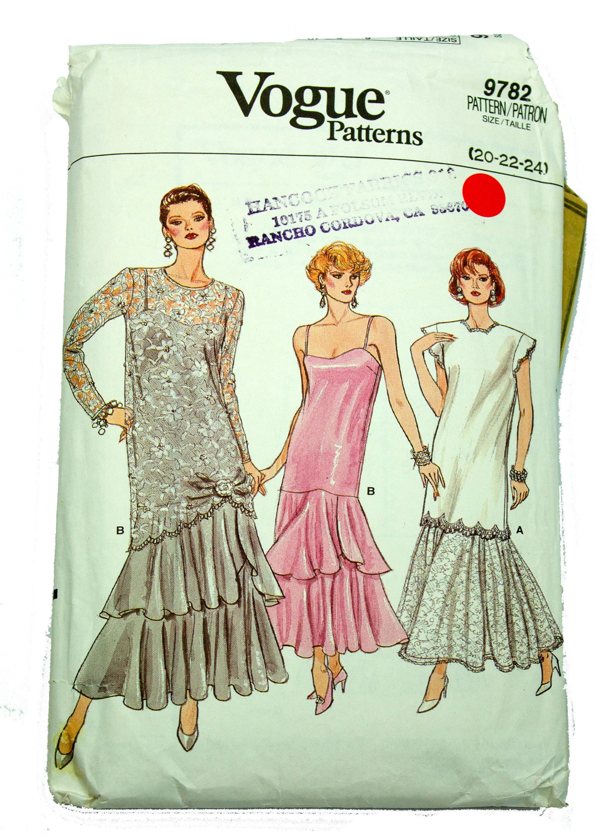 Vogue 9782 Women's Tunic and Dress - Sizes 20 - 24