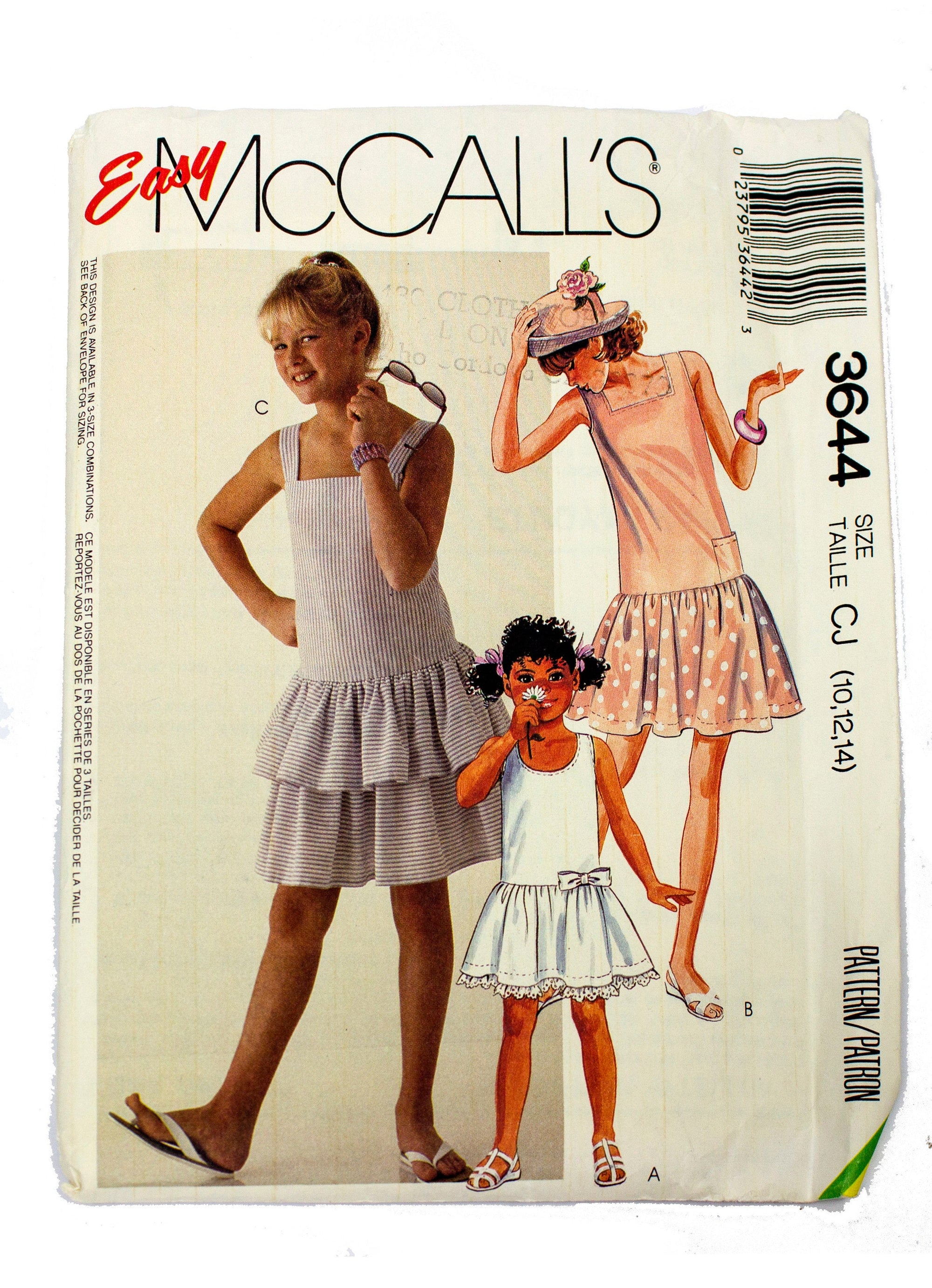 McCall's 3644 Girl's Dresses Uncut - Sizes 10 -14