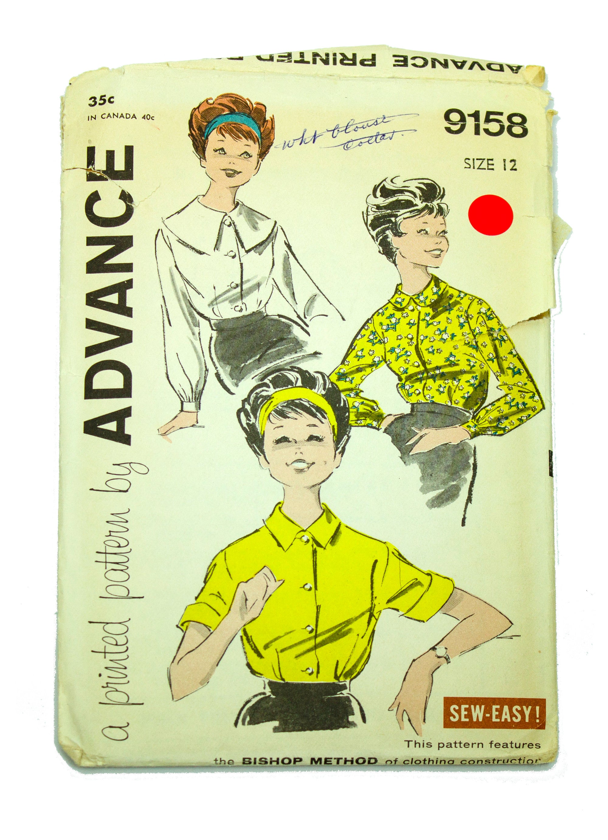 Advance 9158 Teen Blouse - Size 12