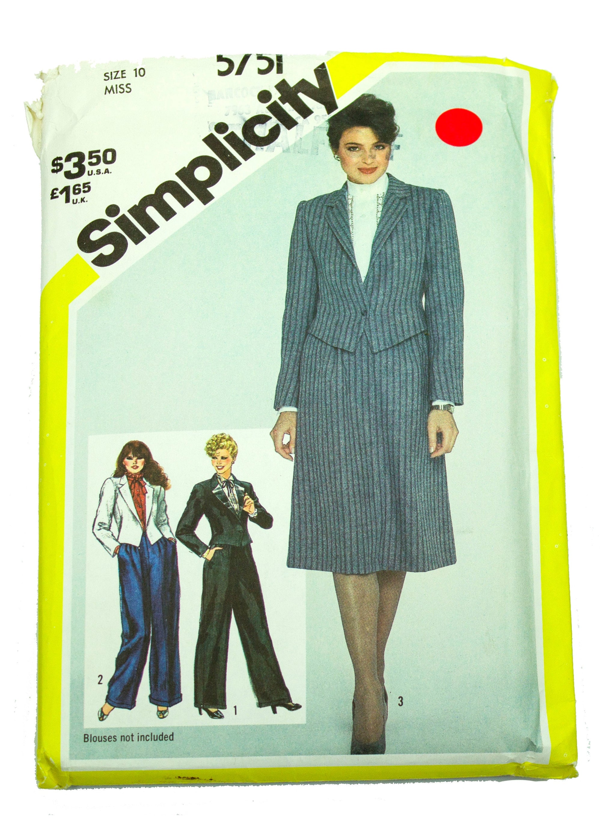 Simplicity 5091 Womens Tunic Dress, Pants - Size 16 1/2 Bust 39