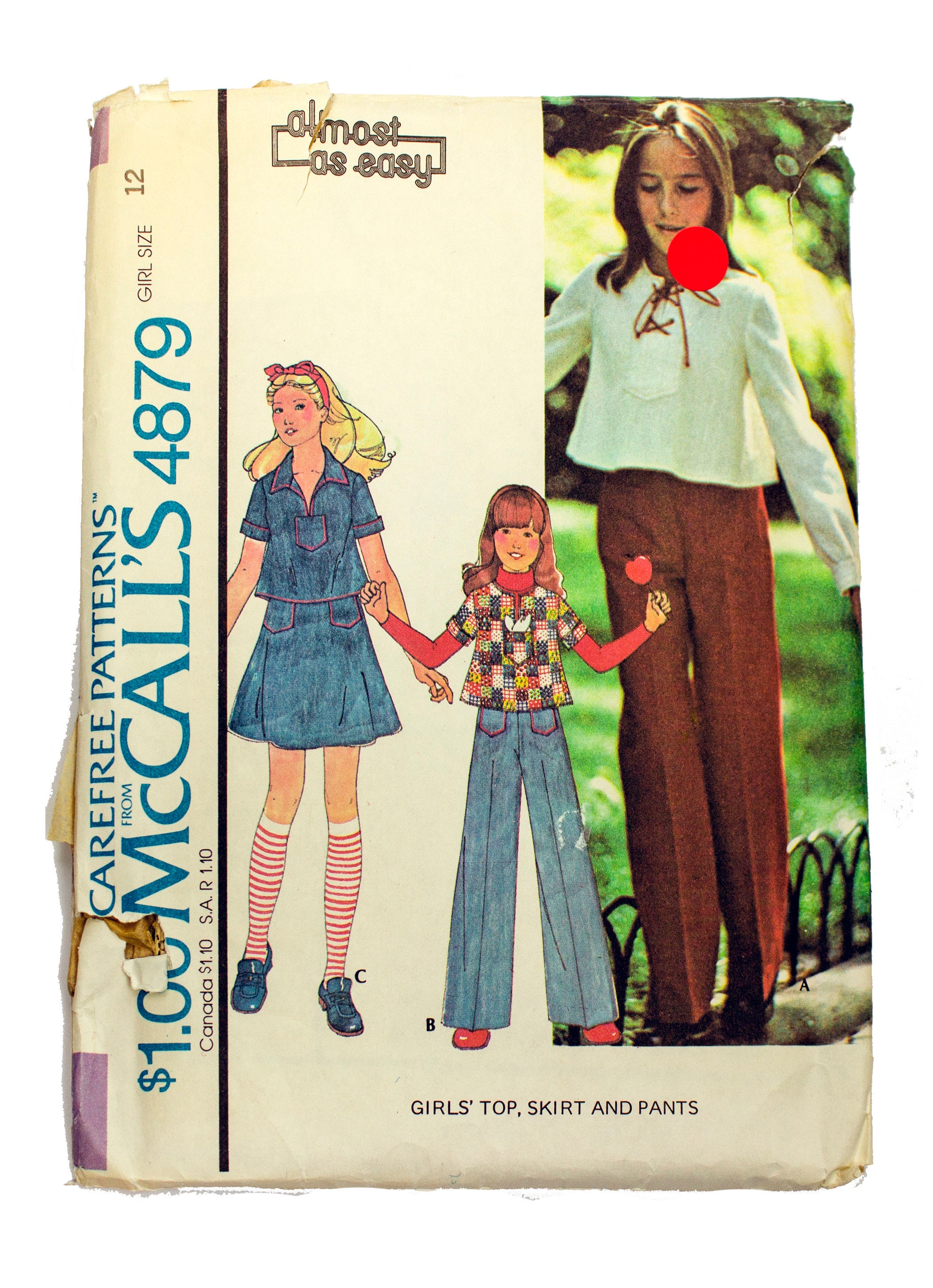McCall's 4879 Girl's Top, Skirt and Pants - Size 12