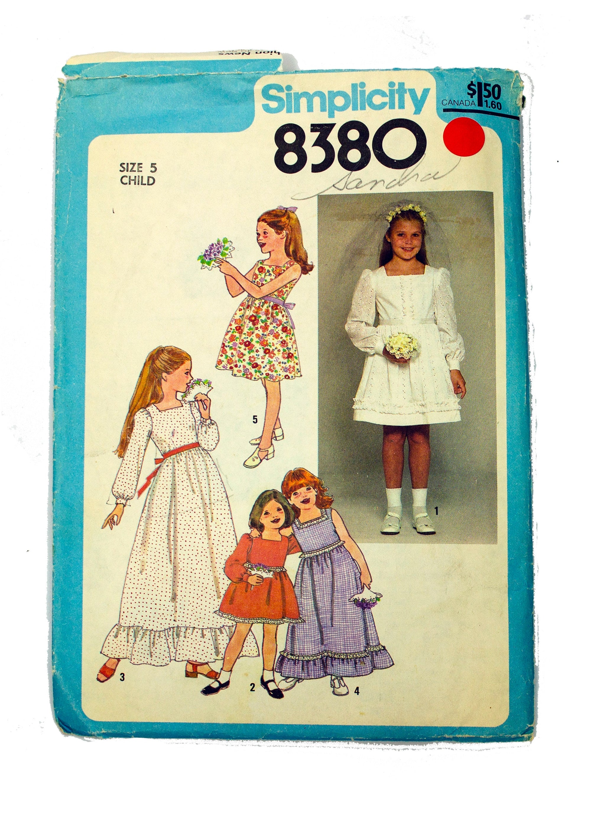 Simplicity 8380 Children's Dress in Two Lengths - Size 5