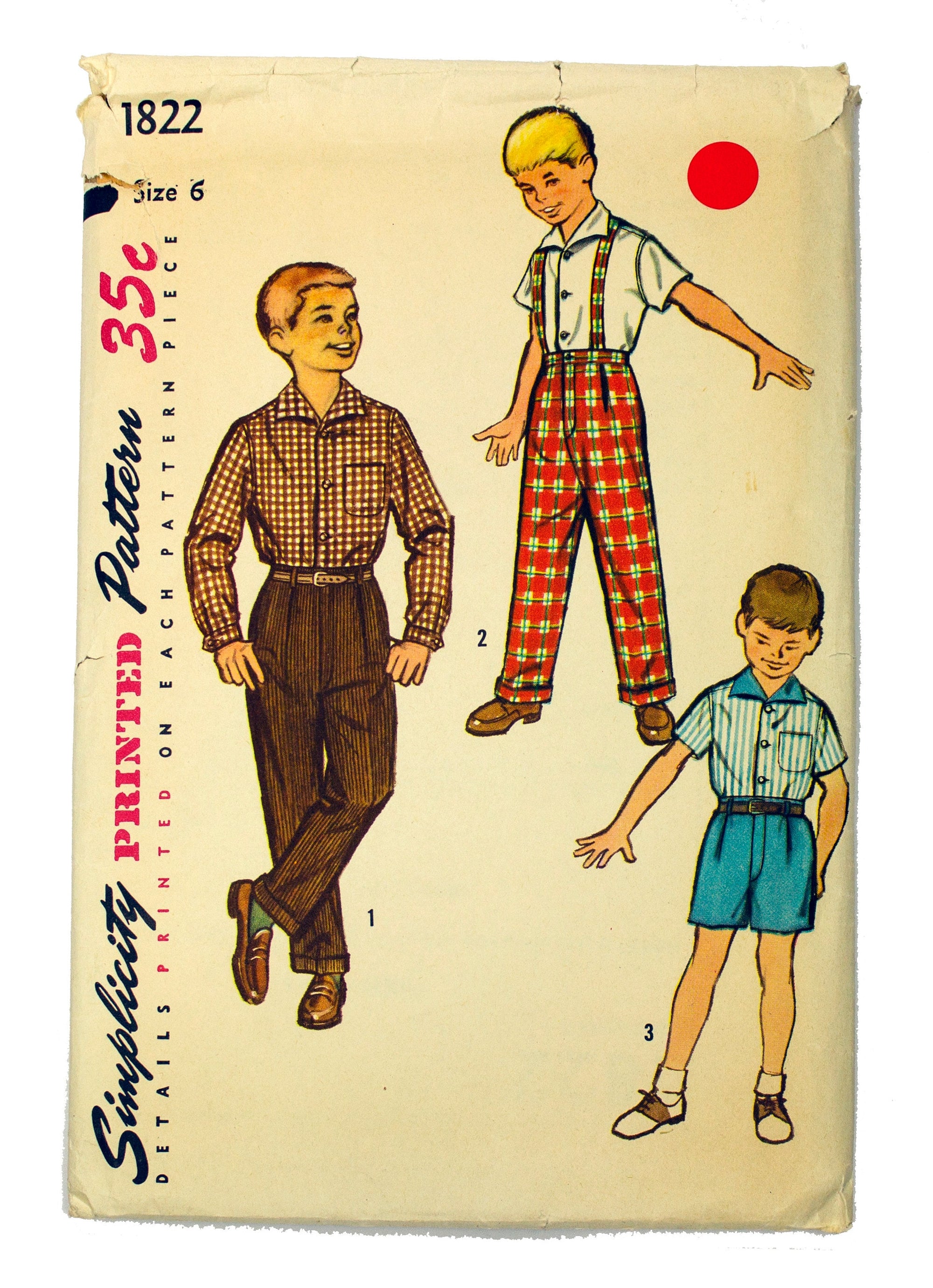Simplicity 1822 Boy's Shirt and Pants in Two Lengths - Size 6