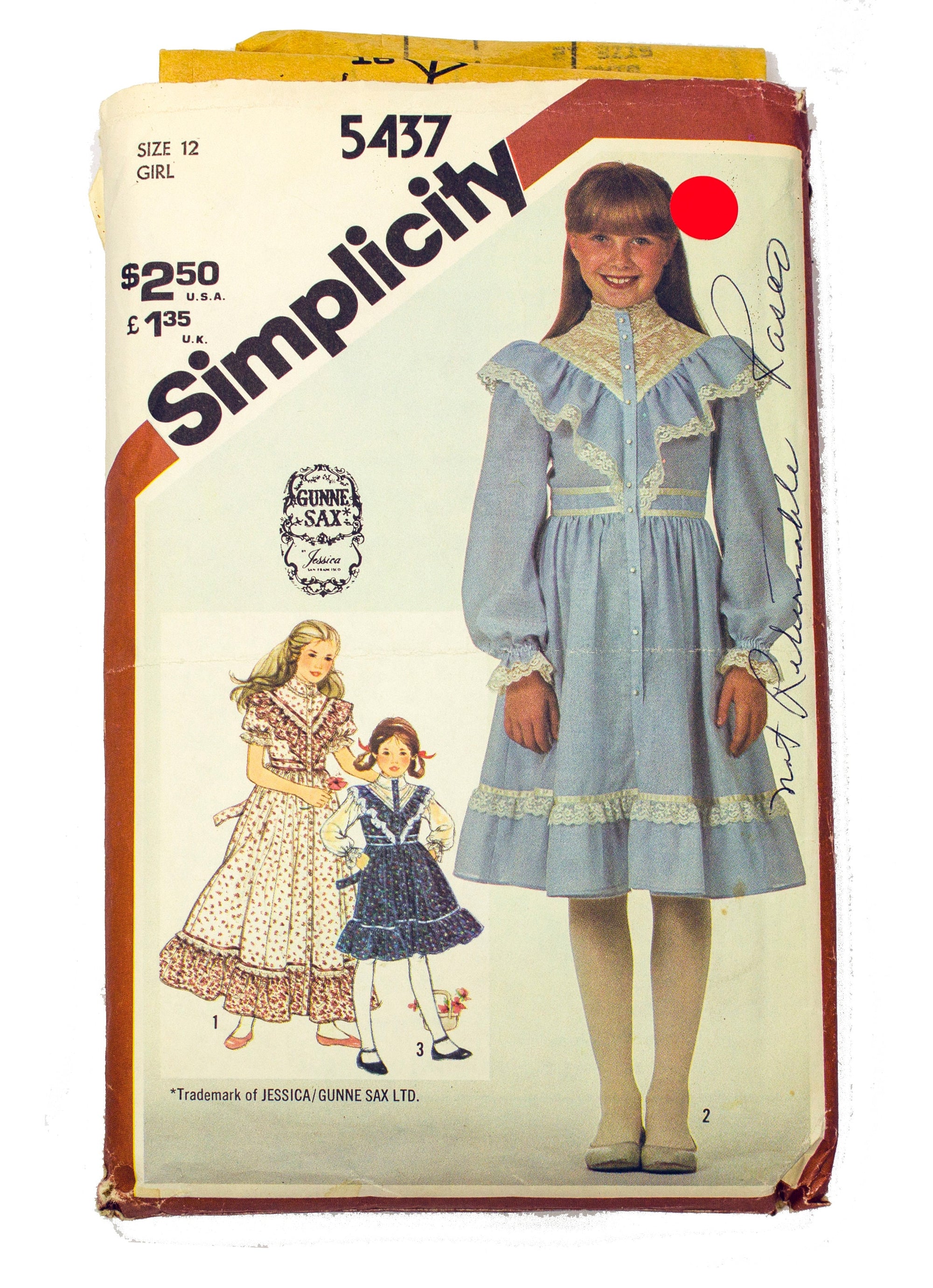 Simplicity 5437 Girl's Dress in Two Lengths - Size 12