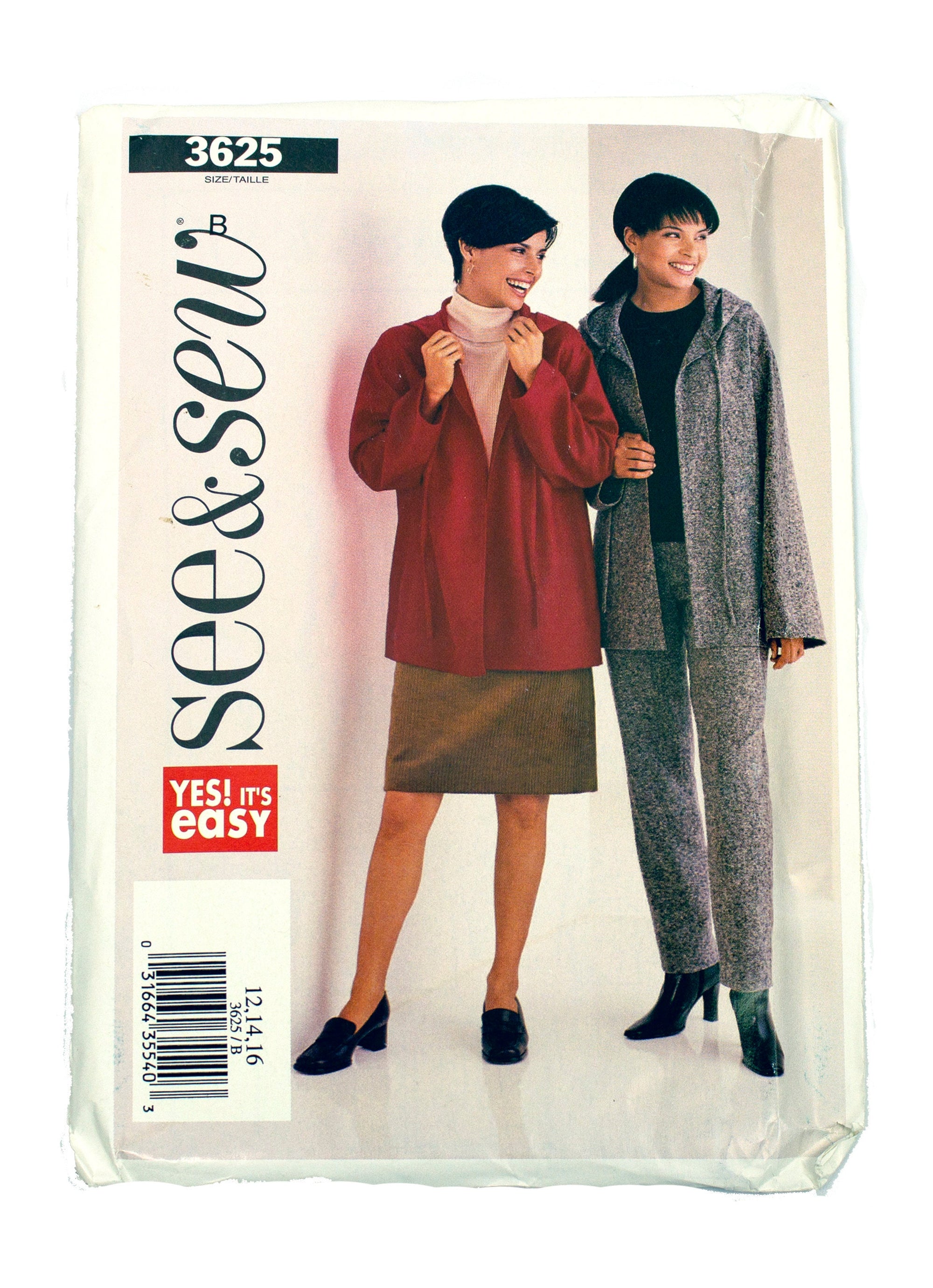 See and Sew 3625 Women's Skirt, Pants and Jacket Uncut - Sizes 12 - 16