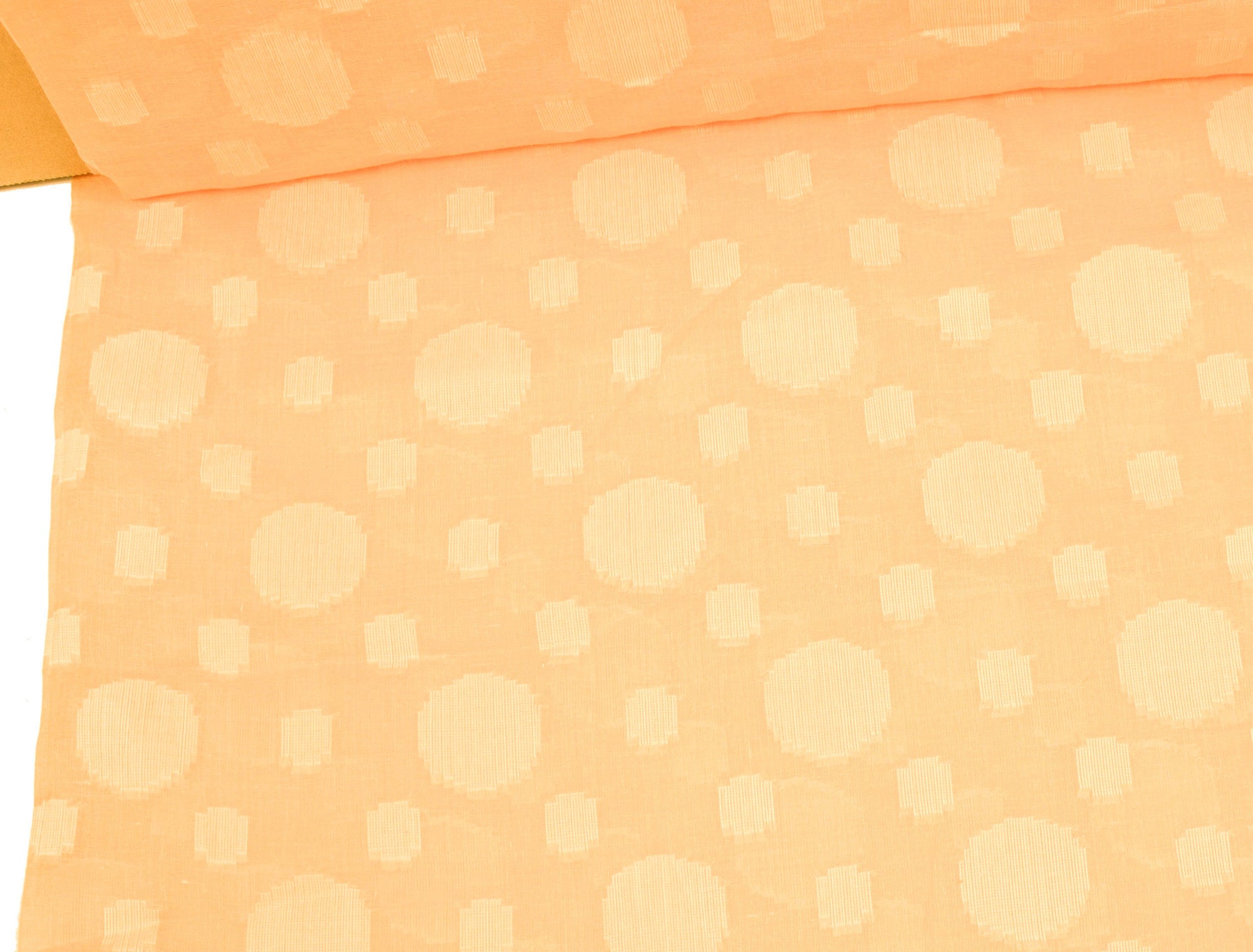 Vintage Fabric Orange Dots Sheer Linen 45" Wide - Sold by the Yard