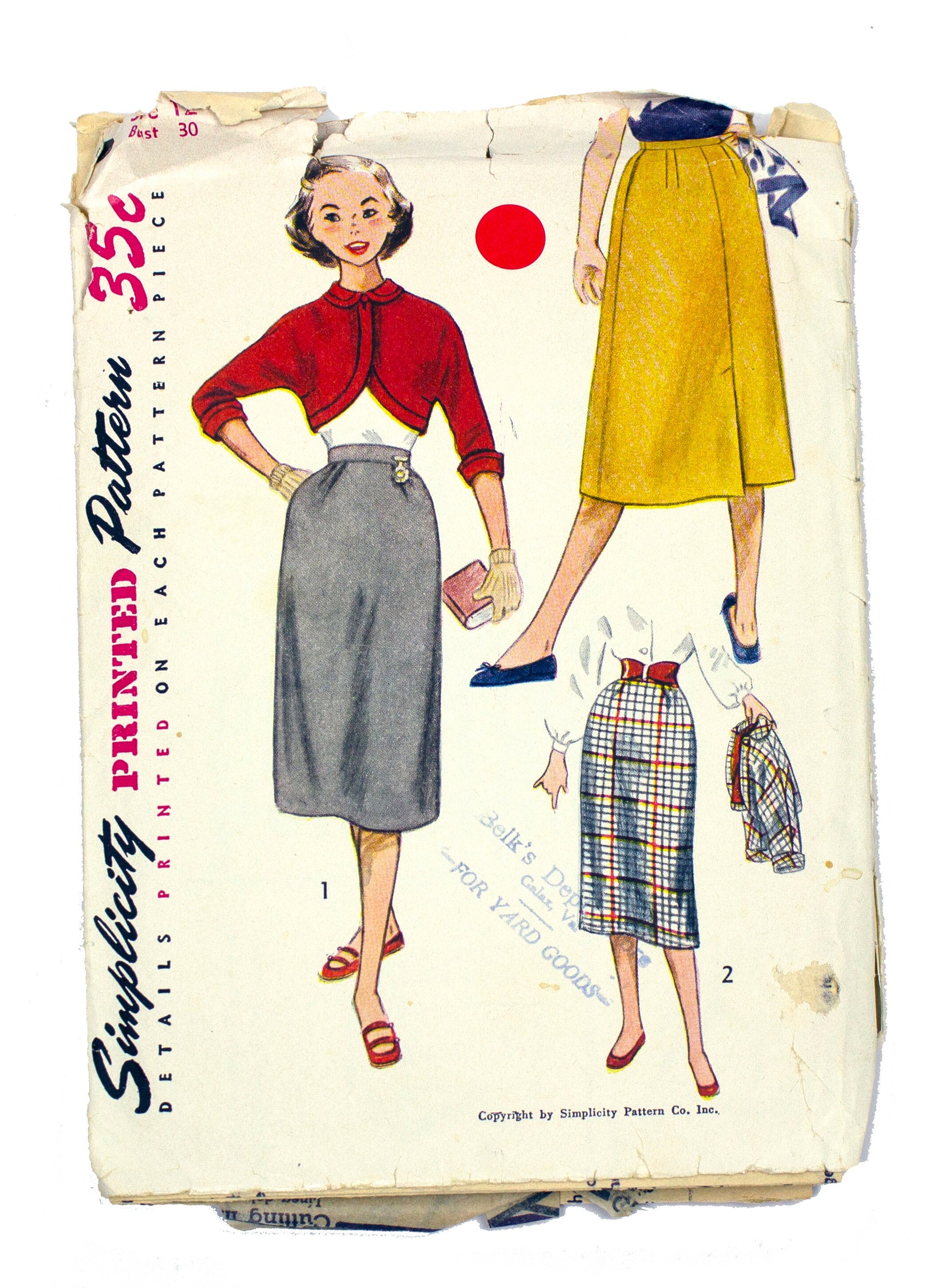 Simplicity 4211 Women's Skirt and Short Jacket - Size 12 Bust 30