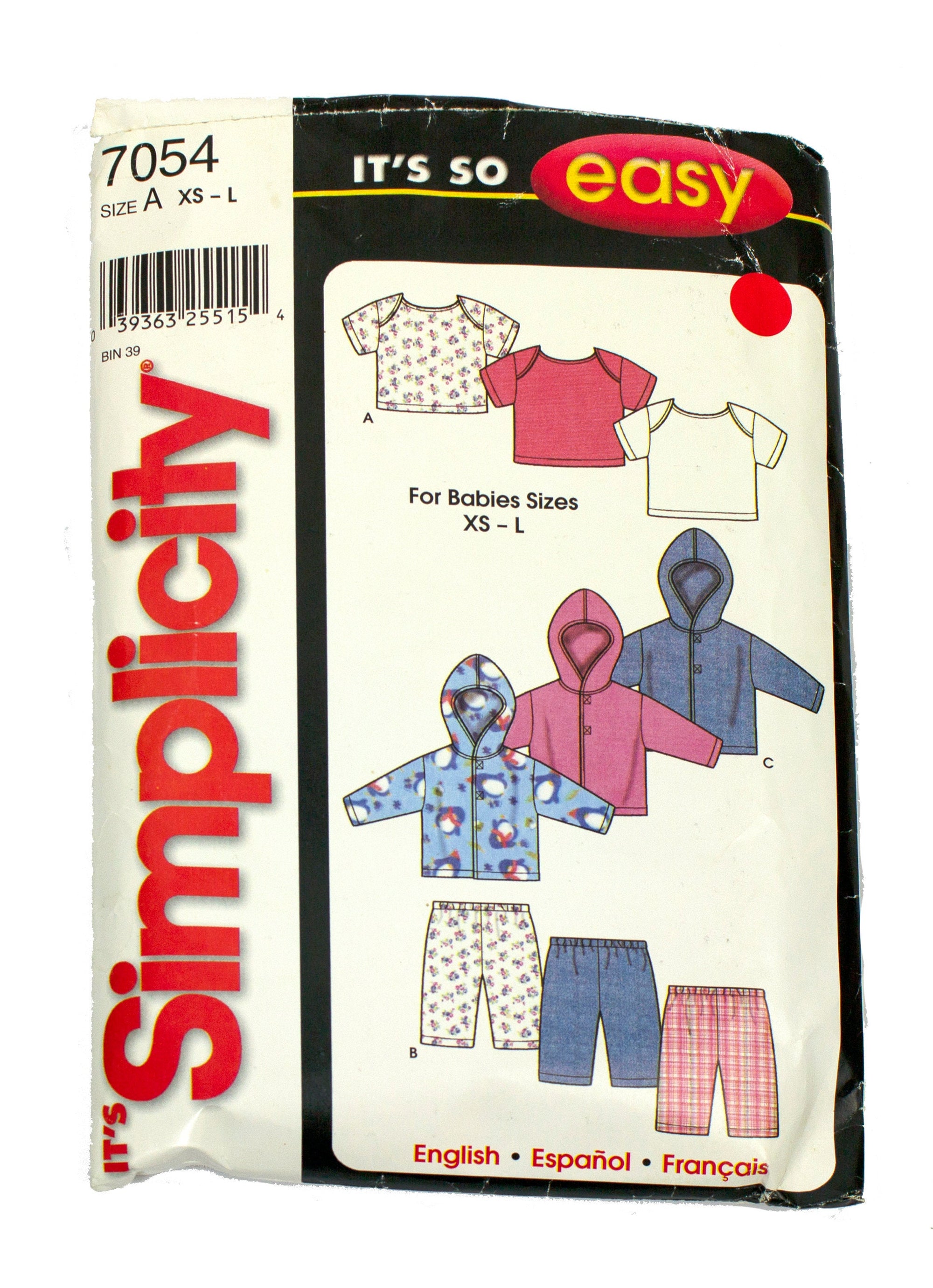 Simplicity 7054 Baby Jacket, Pants and Knit Top - Sizes XS - L