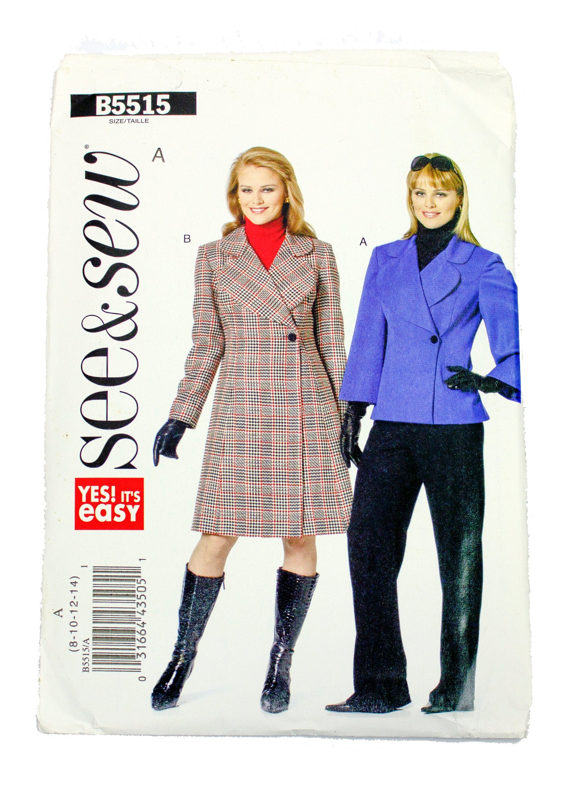 See and Sew 5515 Women's Coat in Two Lengths Uncut - Sizes 8 - 14