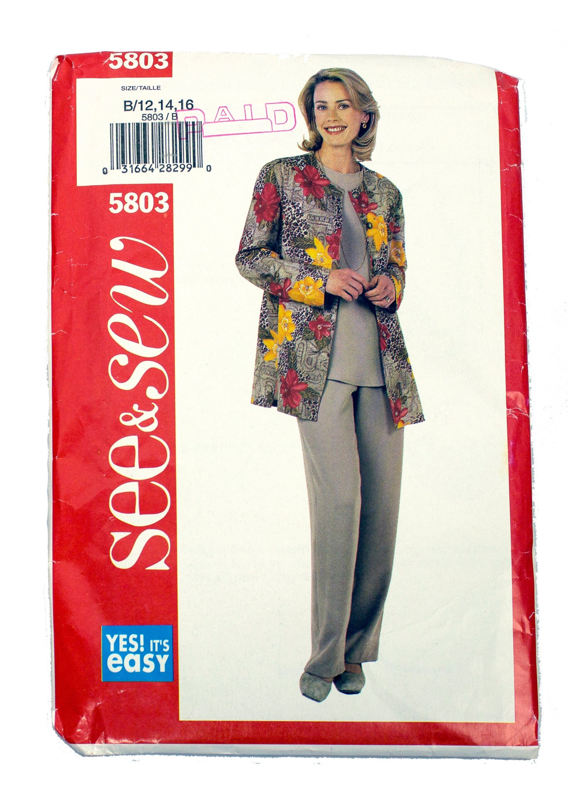 See and Sew 5803 Women's Jacket, Shirt and Pants Uncut - Sizes 12 - 16