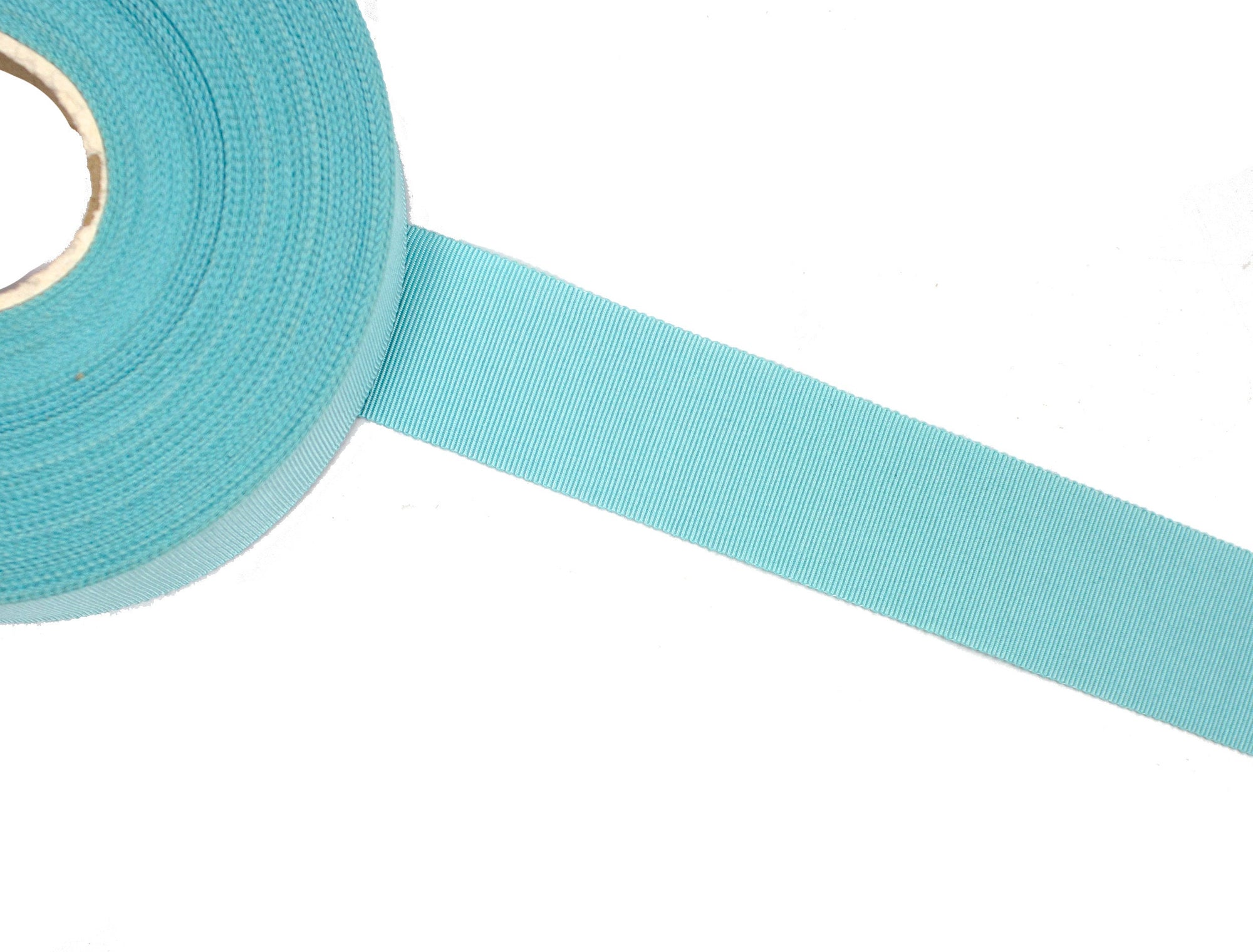 Vintage Petersham Ribbon Aqua Blue - Measures 35 mm Wide - Sold by the Yard
