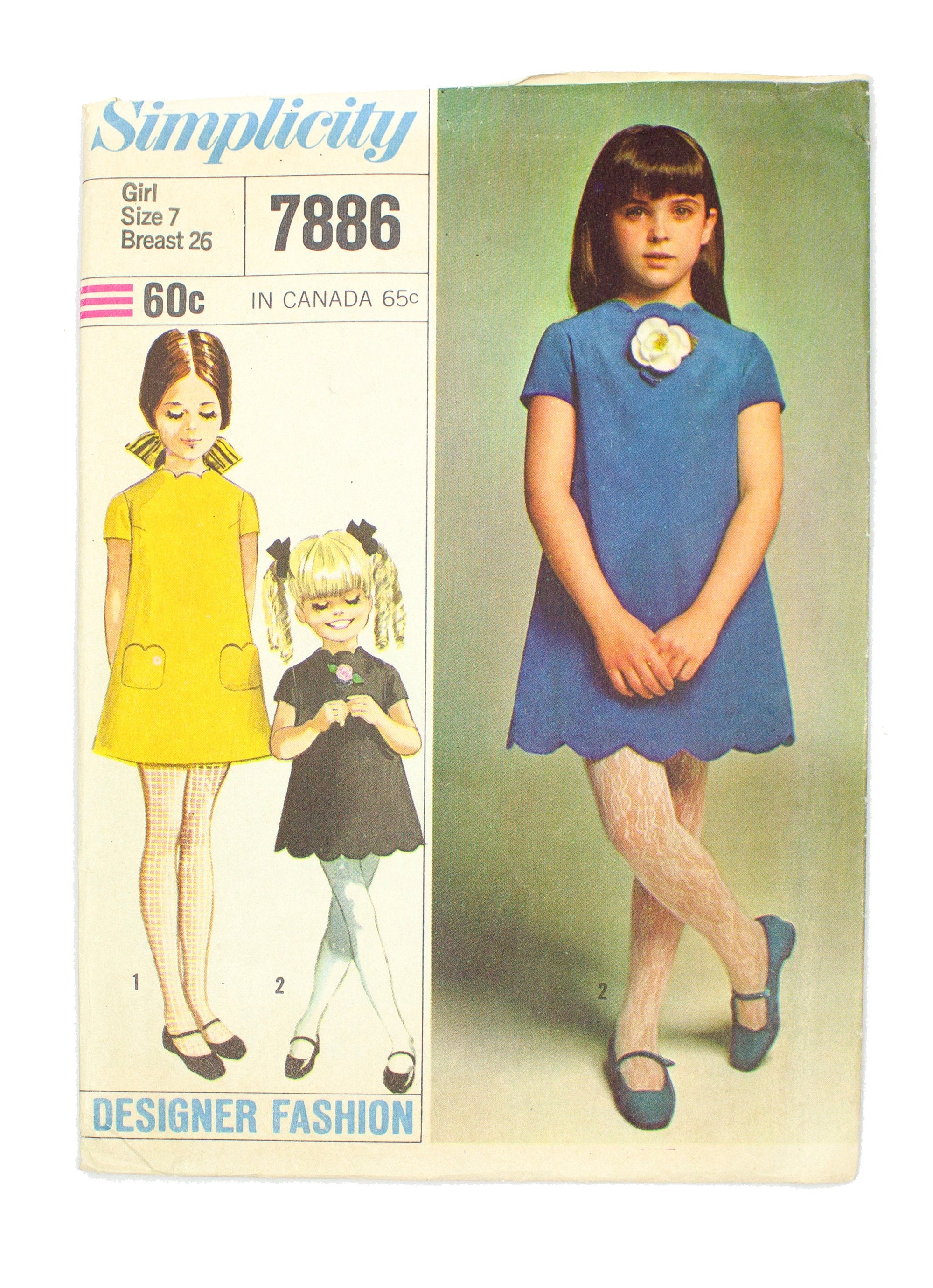 Simplicity 7886 Children's Dress Uncut - Size 7 Breast 26