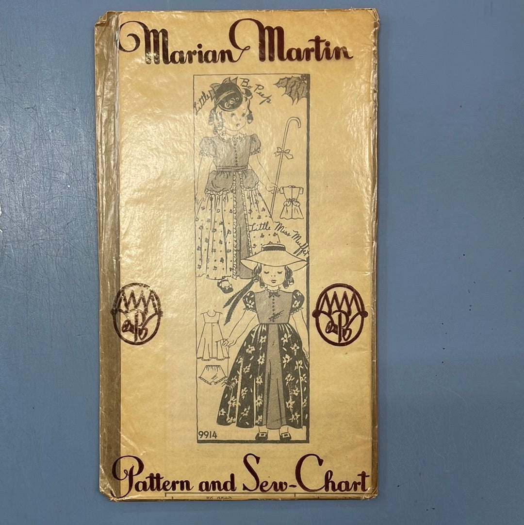 Marian Martin Little Bo Peep Doll Clothing Pattern in Original Envelope
