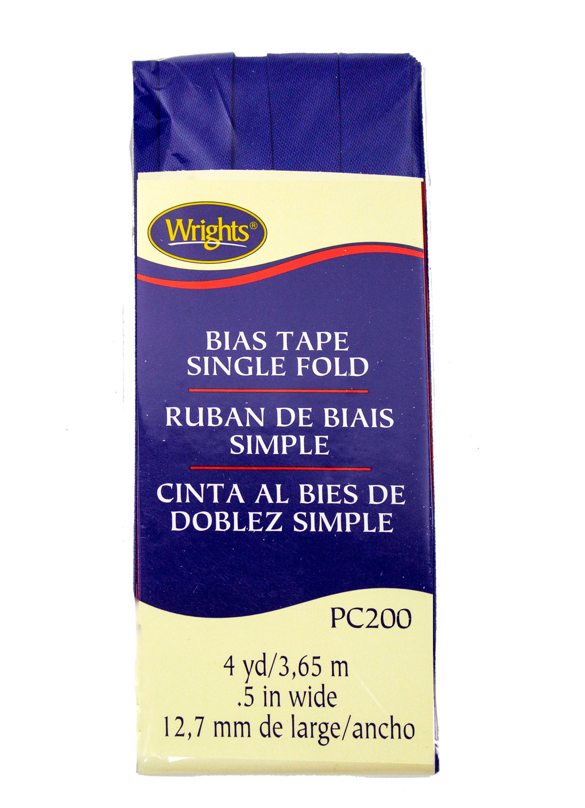 Wrights Cotton Bias Tape Single Fold .5" Wide 4 Yards