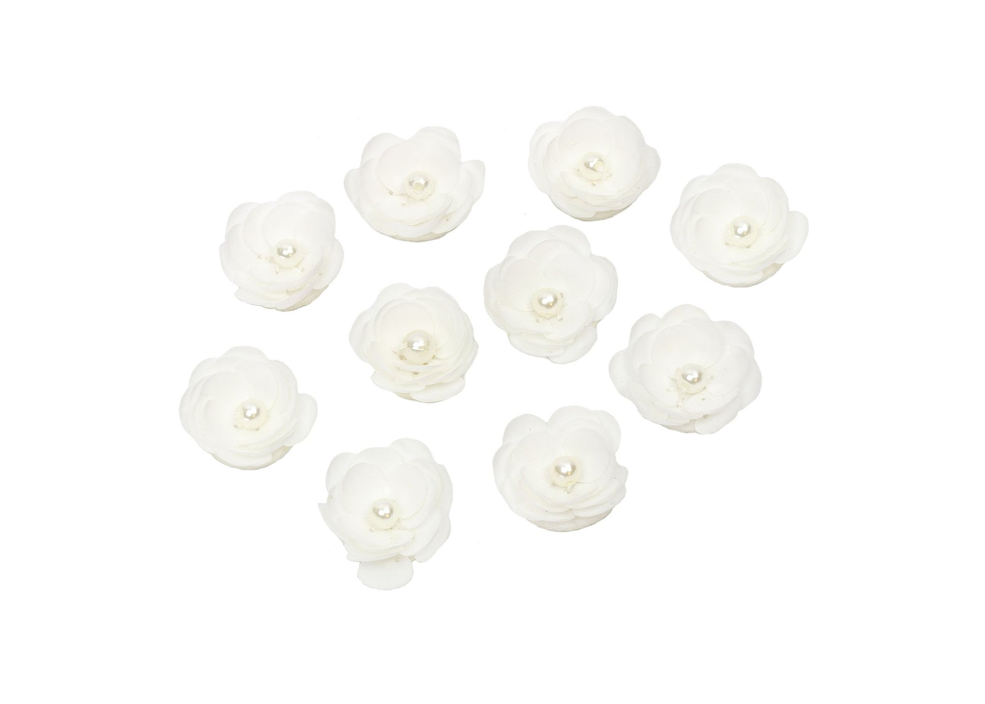 Sequin Flower 3D Applique Pearl Center - 10 Pieces - 1 1/4" - Humboldt Haberdashery