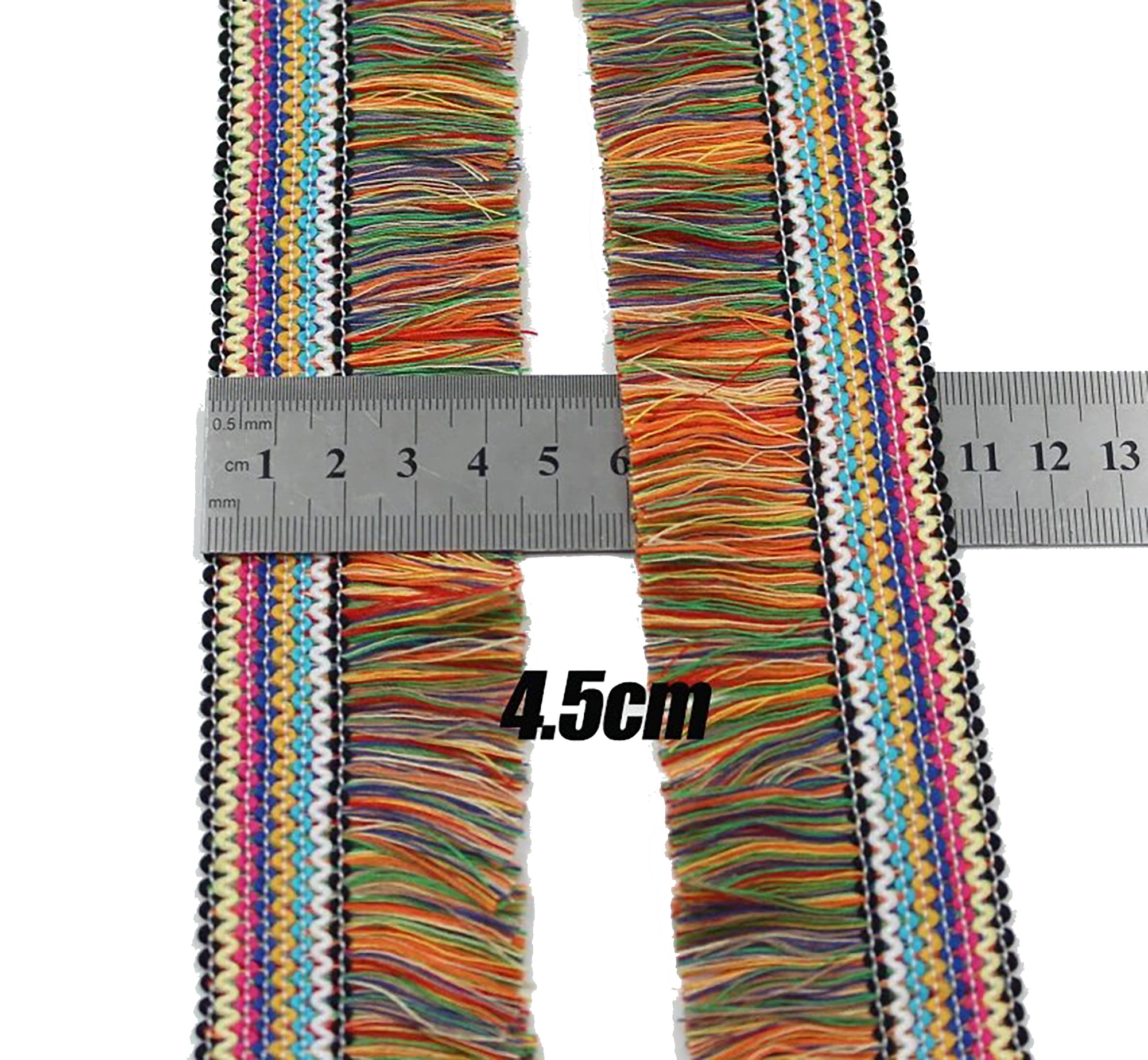 Multi Color Fringe 45 mm Wide - Sold by the Yard